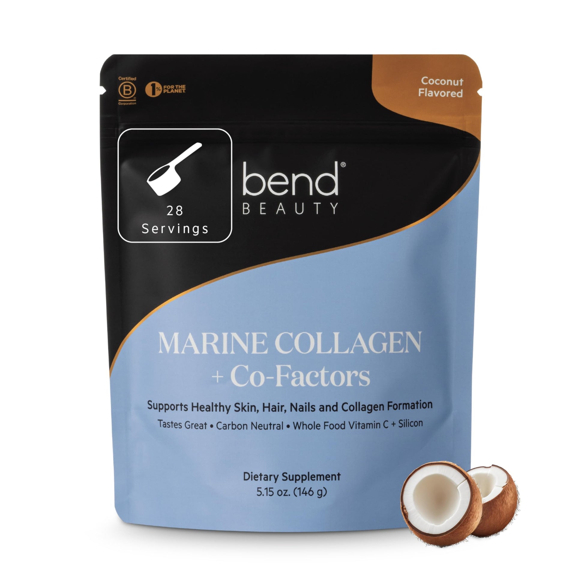 Bend Marine Collagen + Co-Factors Coconut Flavored Collagen Powder, 5.15 Ounce