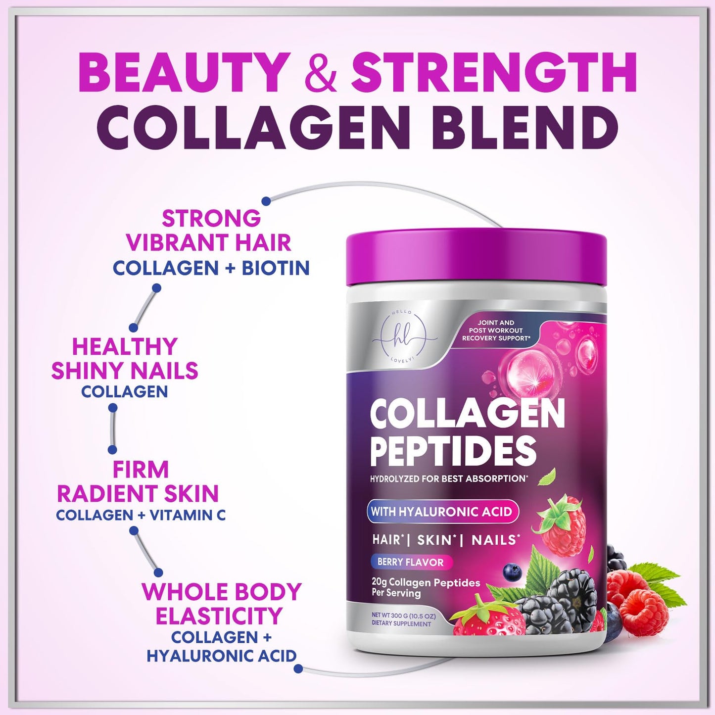 Hello Lovely! Collagen Peptides Powder 10.5 oz