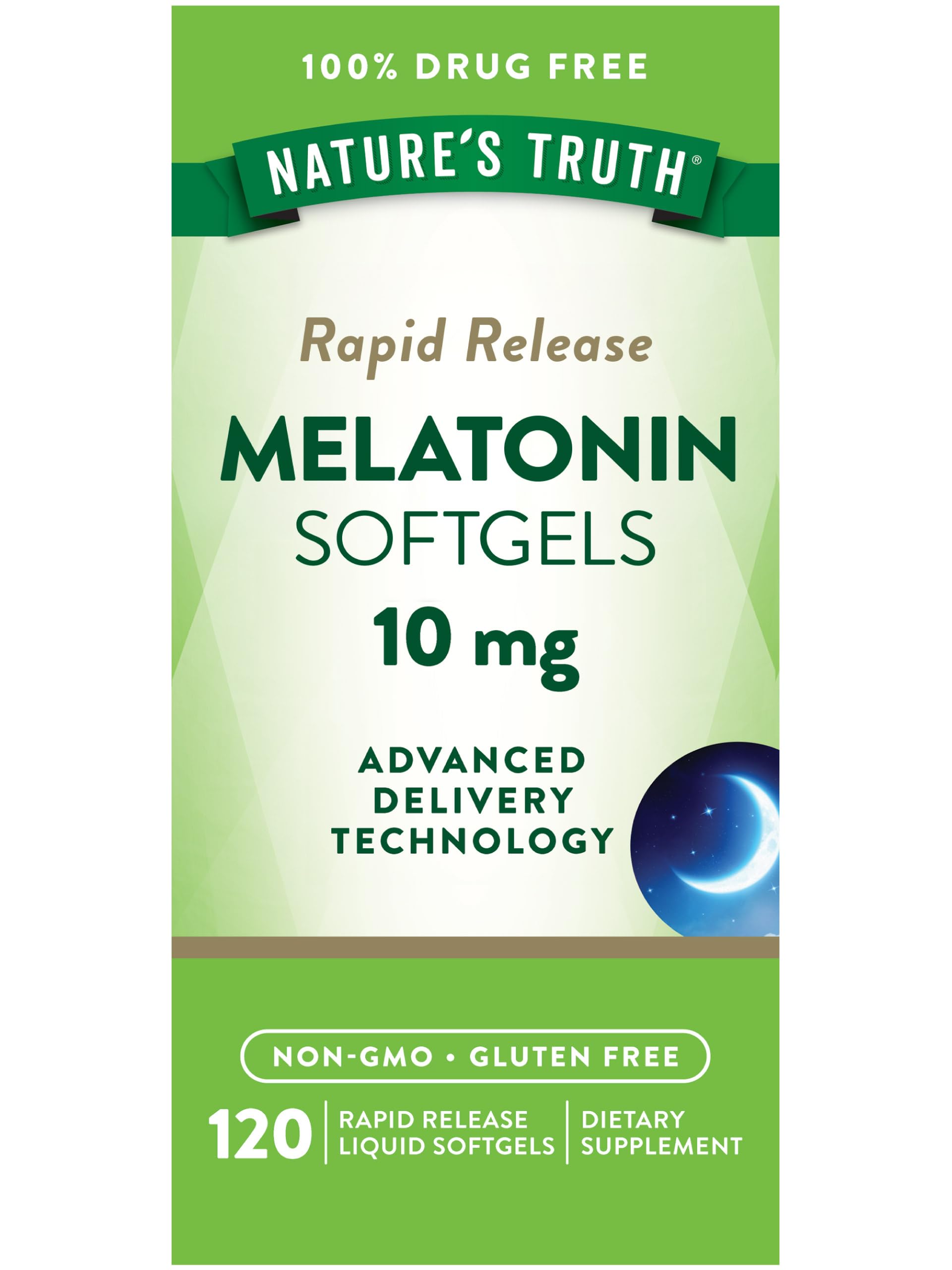 Nature's Truth Melatonin 10mg Softgels, 120 Count