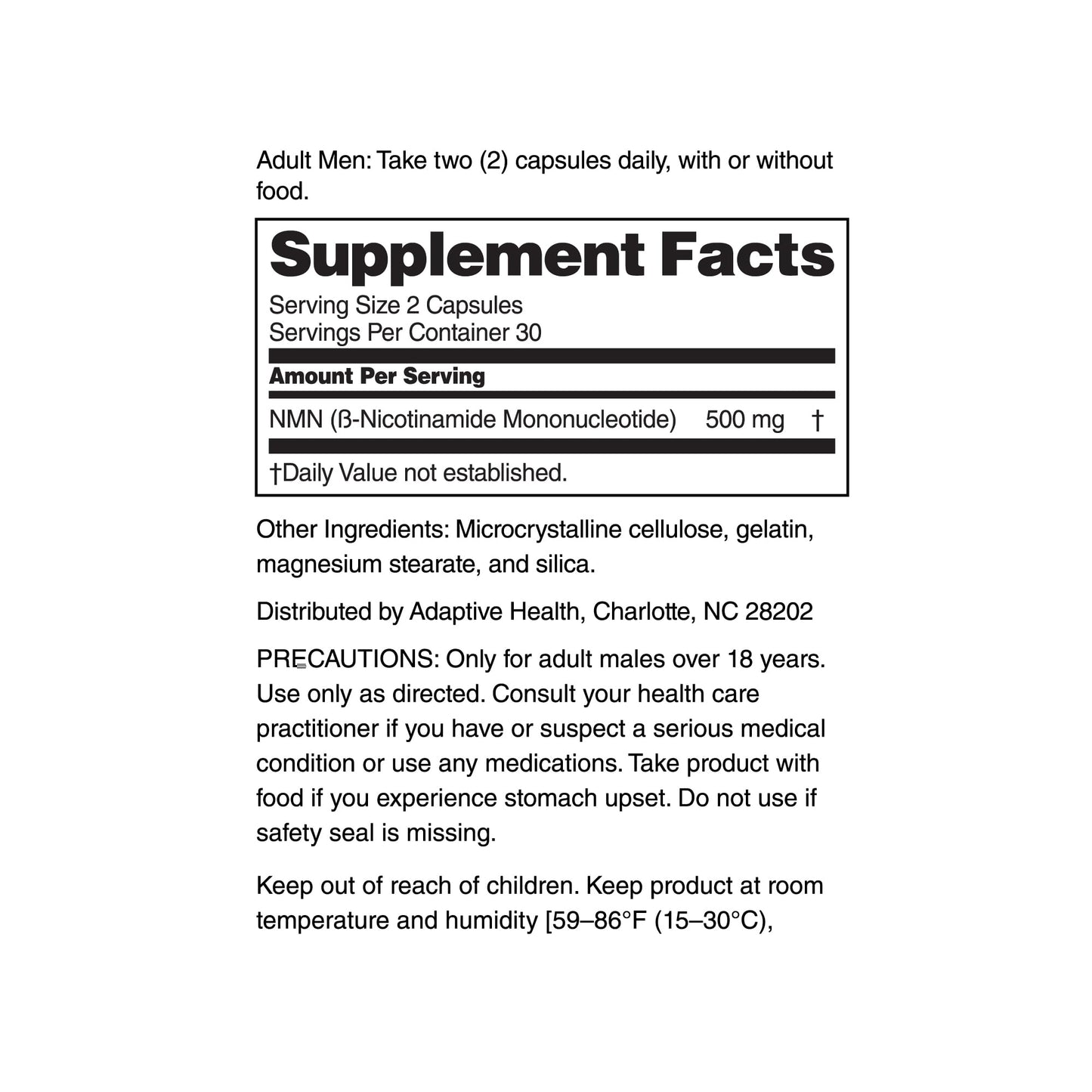 Nugenix NMN Supplement 500mg, NAD Supplement Capsule, 60 Count