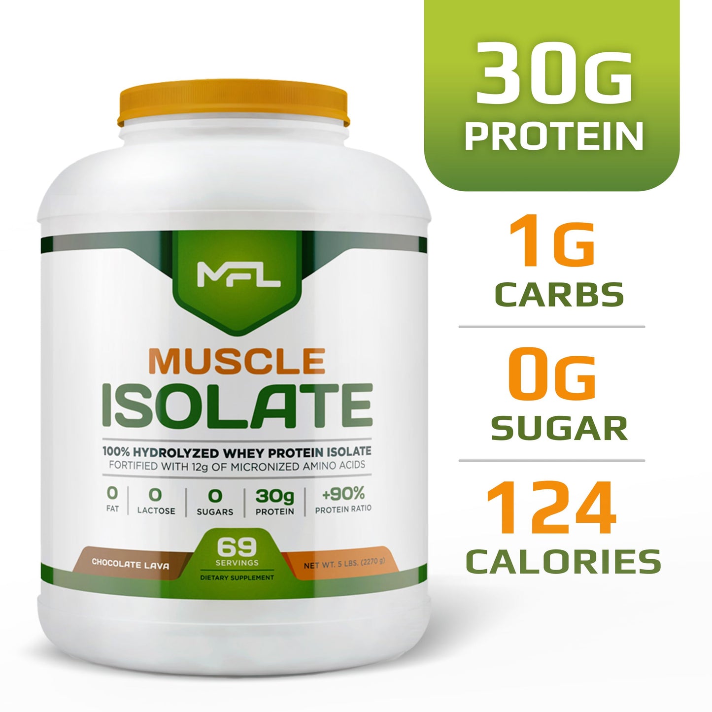 MUSCLE FOOD LABS MFL 100% Pure Isolate Protein Powder, 80 Servings