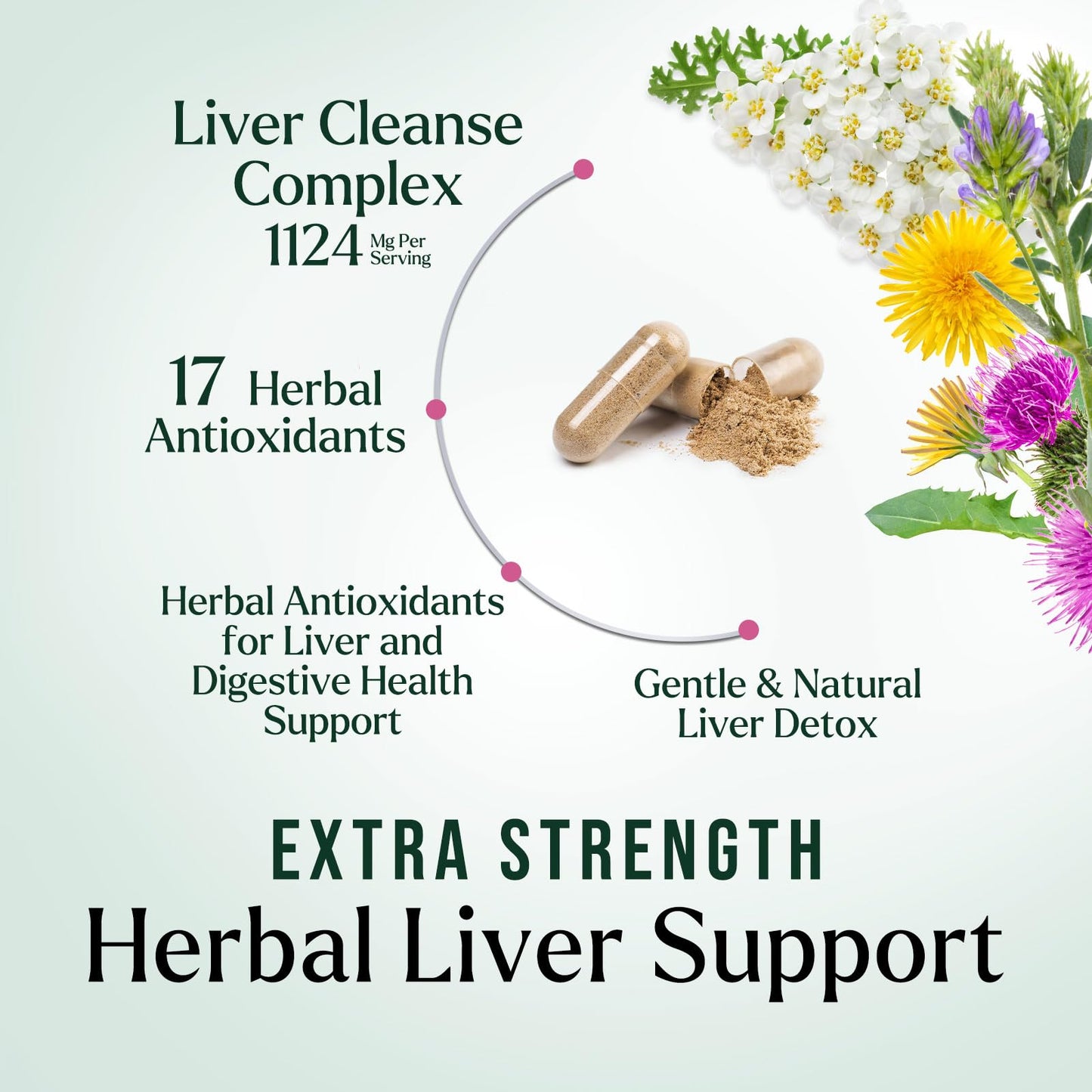 Nature's Peak Liver Cleanse Detox & Repair Milk Thistle Supplement Capsules, 120 Count