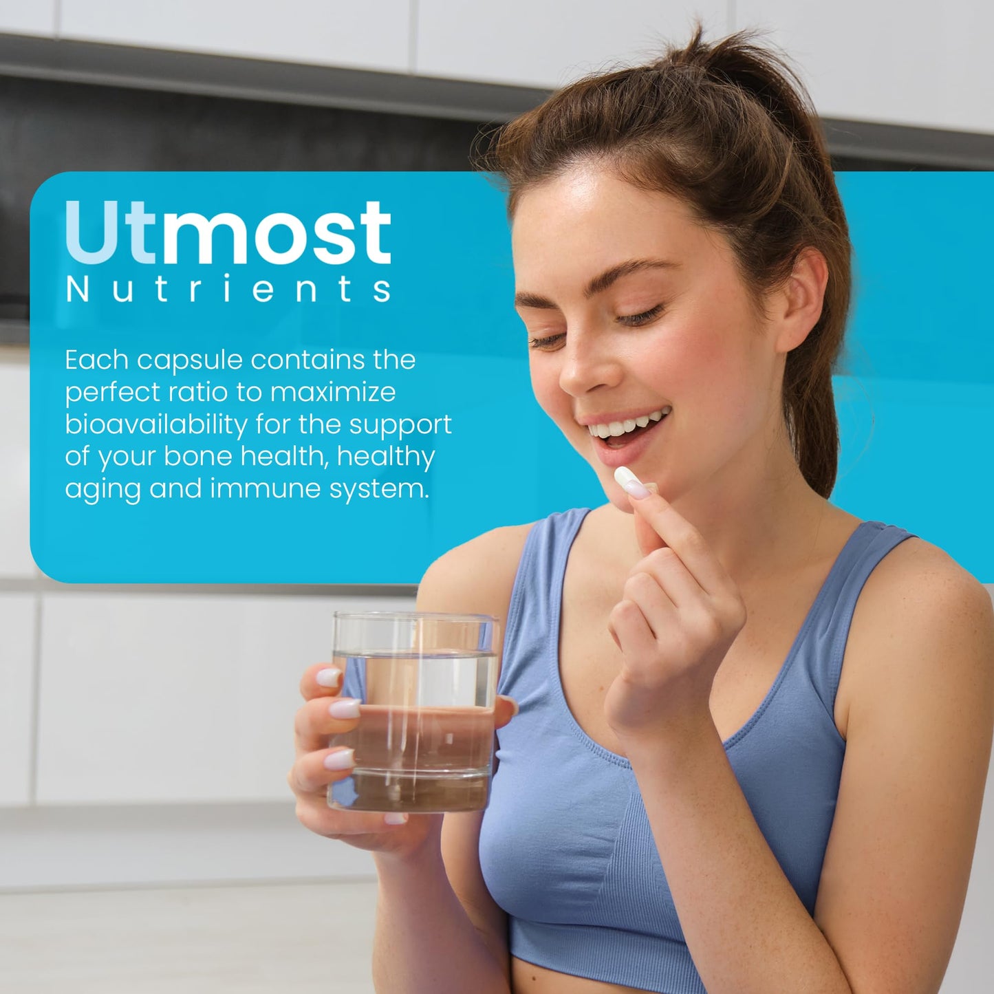 Utmost Nutrients Vitamin D3 5000iu with K2 100mcg, 60 Capsules