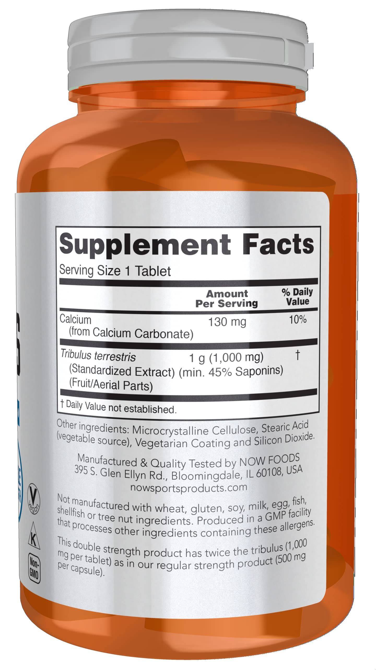 NOW Foods Tribulus (Tribulus terrestris) 1,000 mg Tablet, 180 Tablets