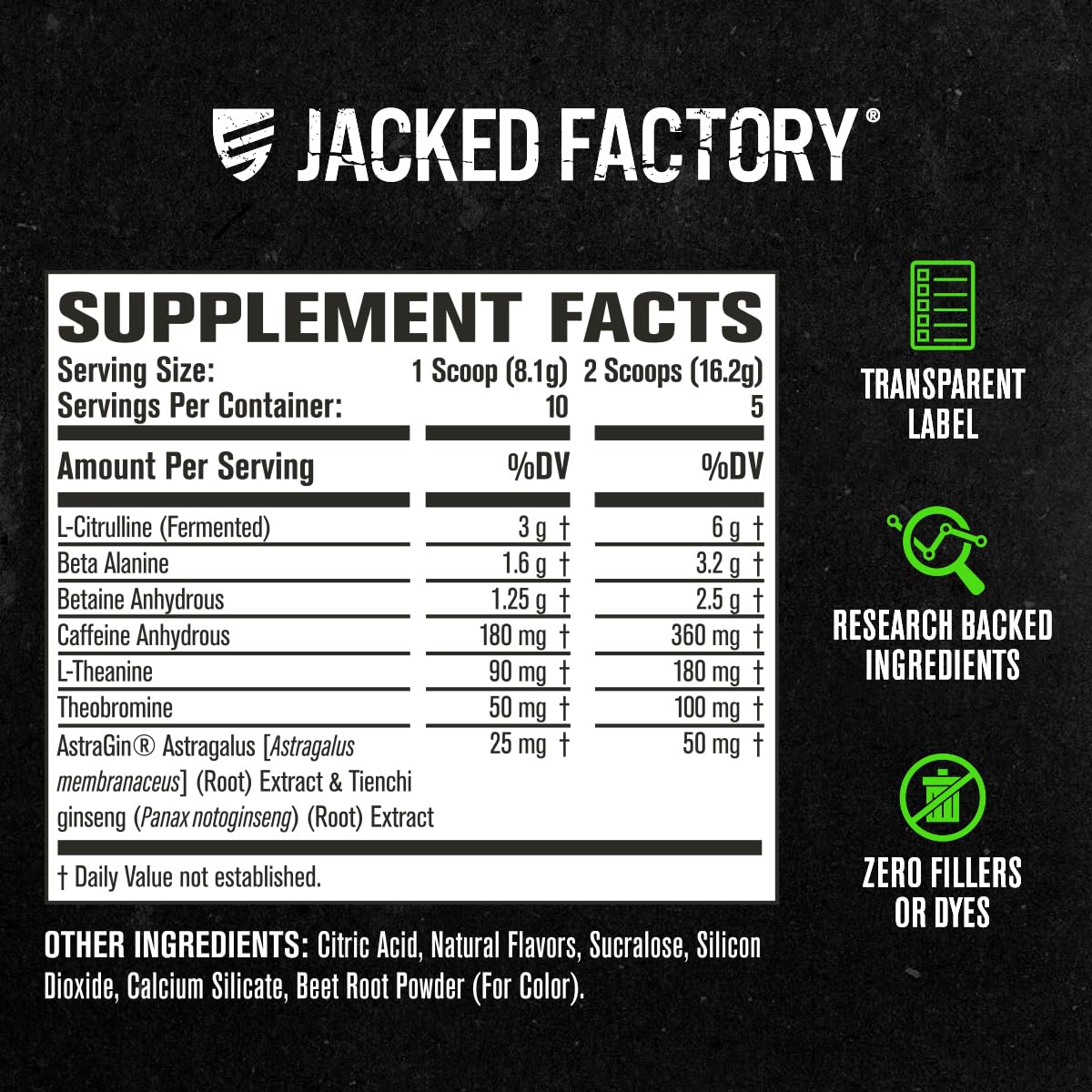 Jacked Factory NITROSURGE Pre Workout Powder 10 Servings