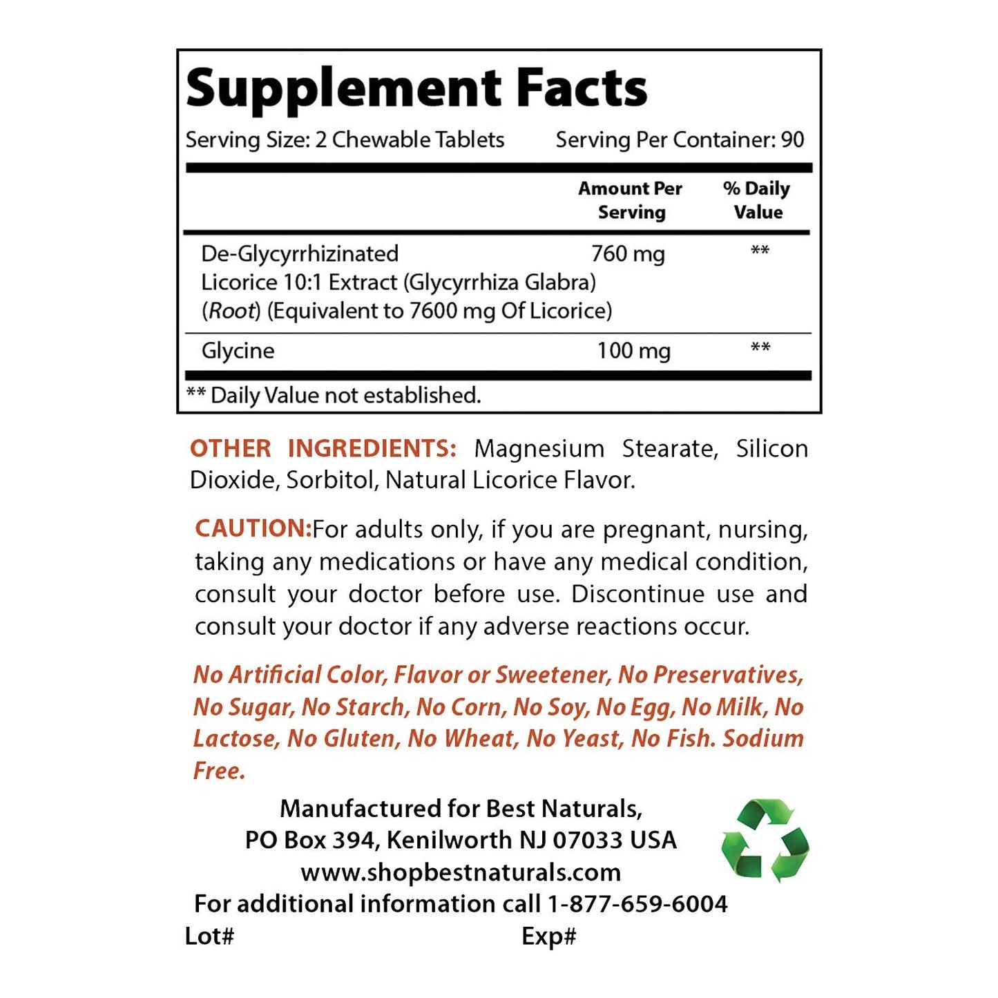 Best Naturals DGL Chewable 380 mg & Mastic Gum 500 mg Capsules, 180 Capsules
