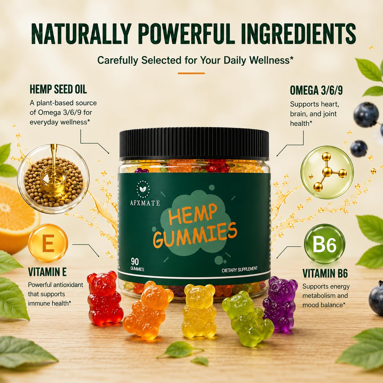 AFXMATE Hemp Gummies 90 Gummies