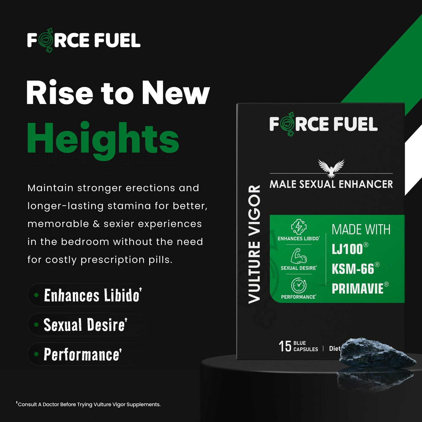 FORCE FUEL Sex Pills for Men Capsules, 15 Count