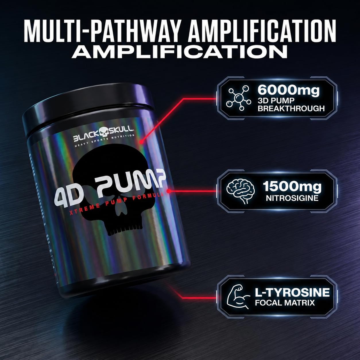 BLACK SKULL 4D Pump Powder 13.33 Ounce