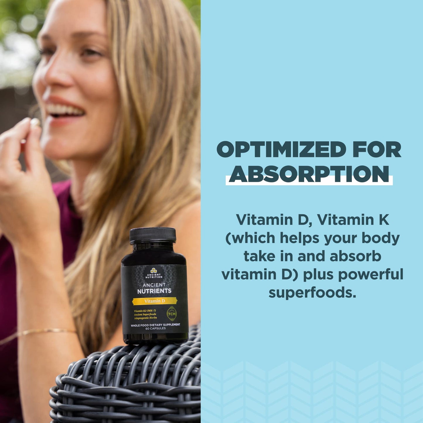Ancient Nutrition Vitamin D Capsules, 60 Count