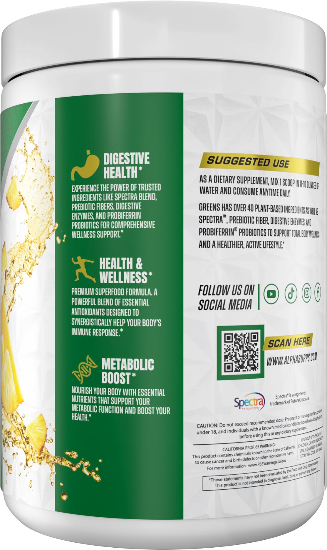 Alpha Supps Alpha Greens Supplement Powder 7.94 oz