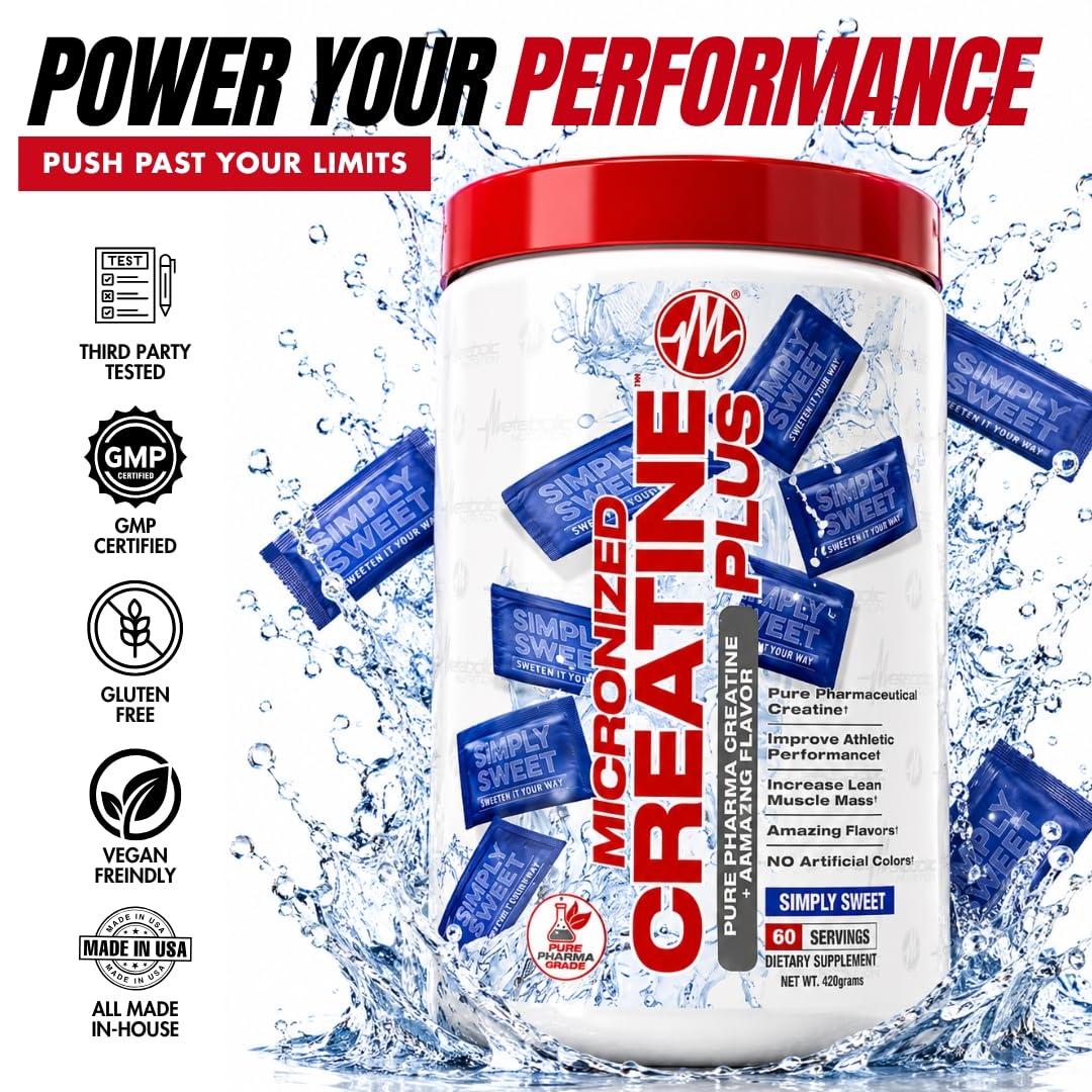 Metabolic Nutrition Micronized Creatine Monohydrate Powder for Muscle Growth, Strength & Recovery 14.8 oz