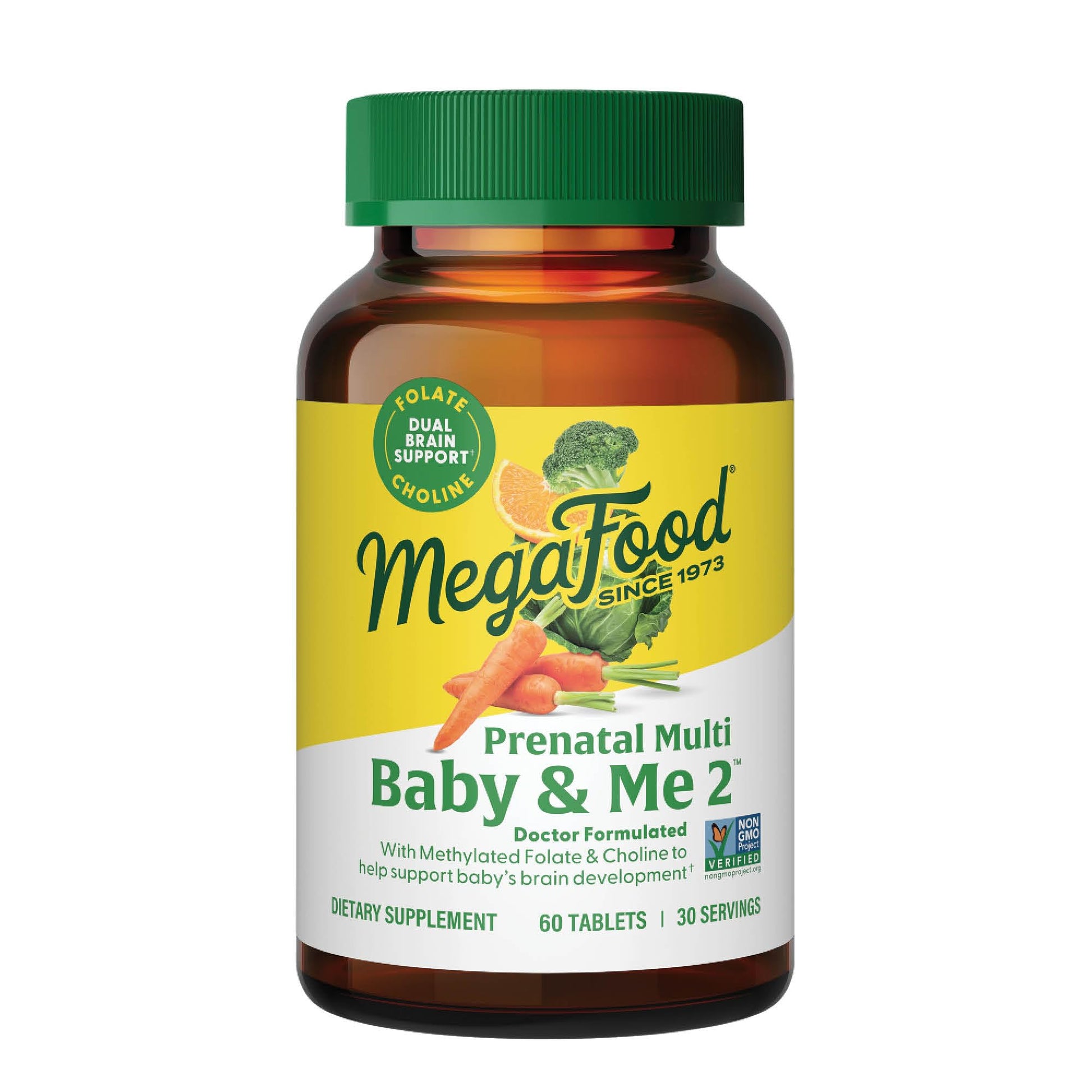 MegaFood Baby & Me 2 Prenatal Vitamin and Minerals Tablets 60 Count