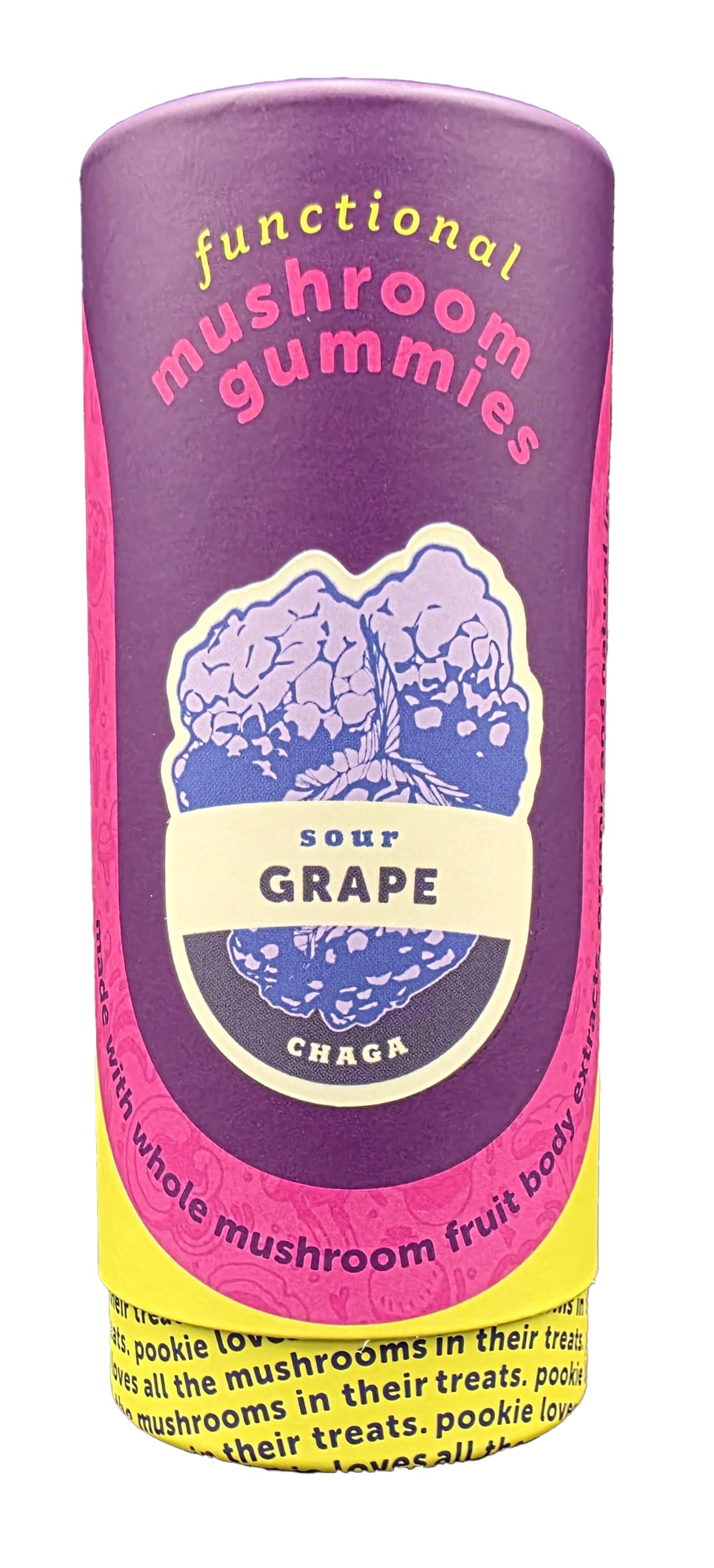 Pookie Chaga Sour Grape Gummies 40 Count