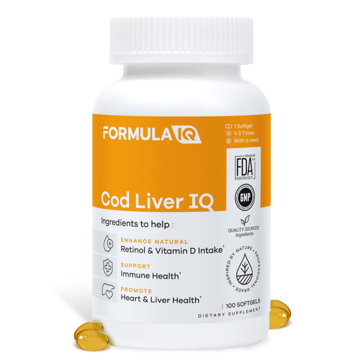 FIQ Cod Liver IQ Softgels 100 Softgels