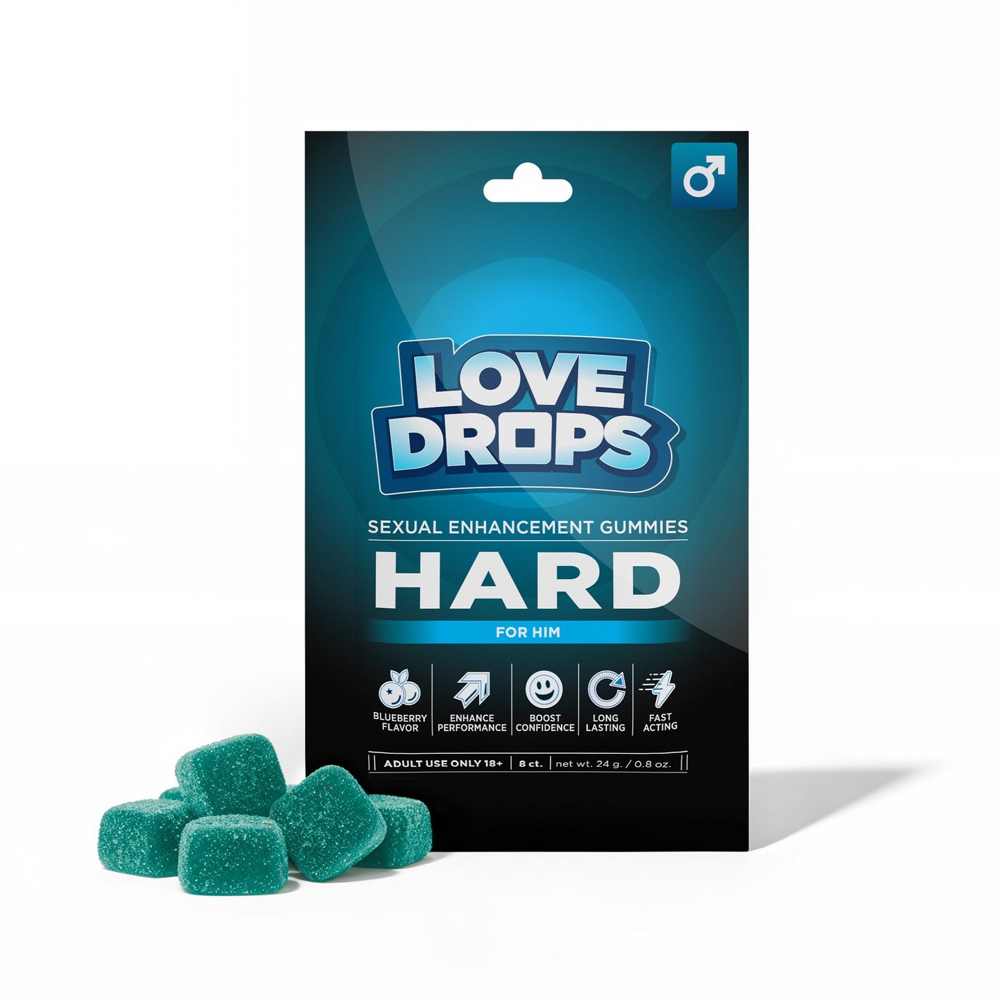 Lovedrops Sexual Enhancement Gummies for Him - Hard, 8 Gummies