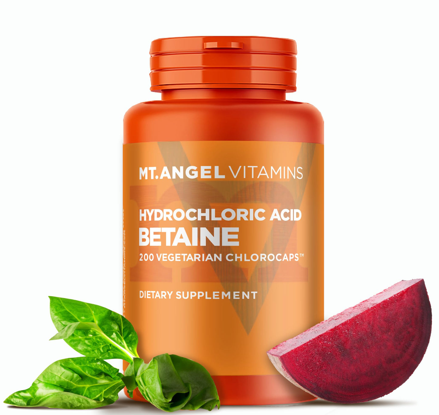 Mt. Angel Vitamins Hydrochloric Acid Betaine Capsules 200