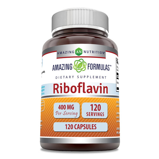 Amazing Nutrition Riboflavin 400mg Capsules, 120 Count