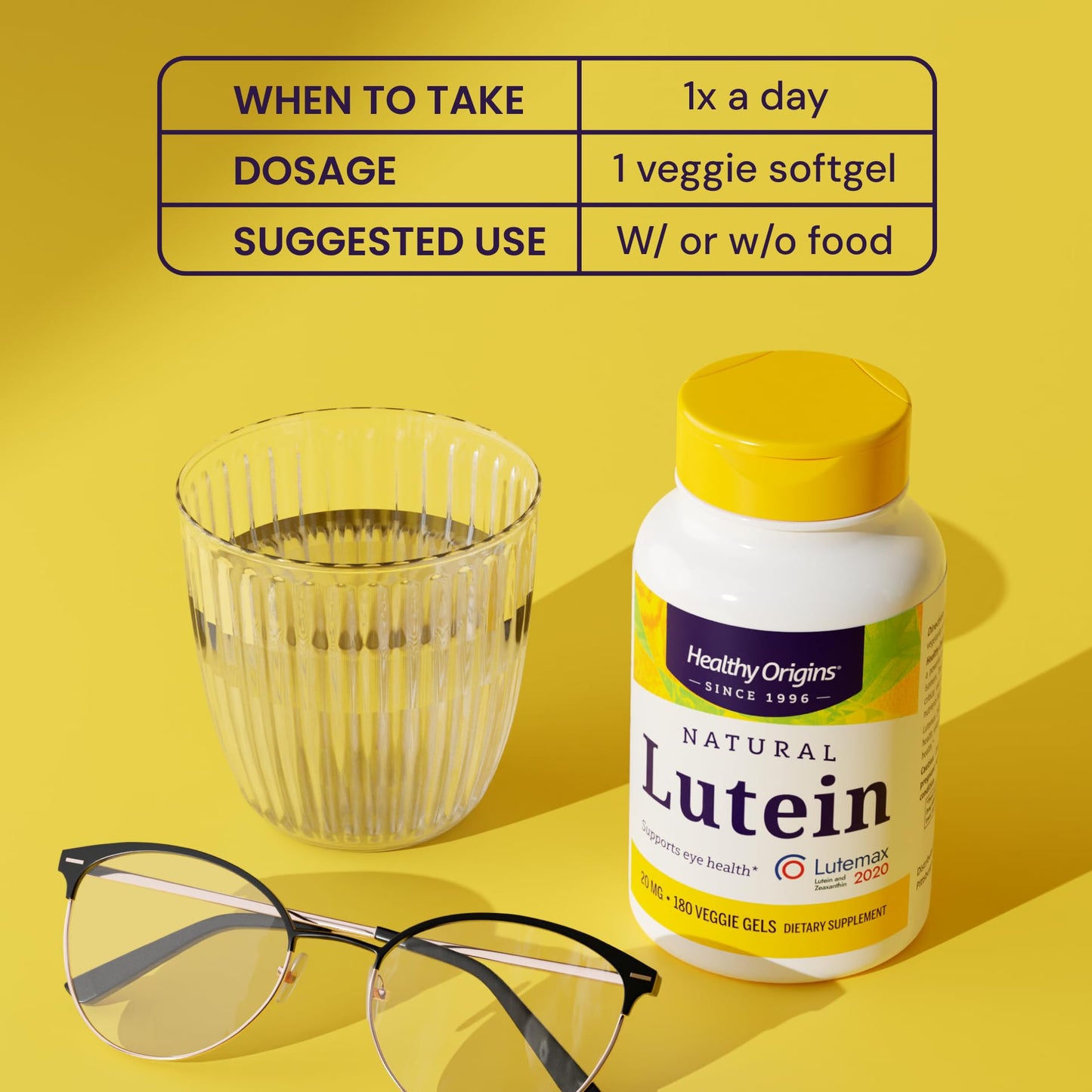 Healthy Origins Lutein Lutemax 2020 20 mg & Zeaxanthin Softgels, 180