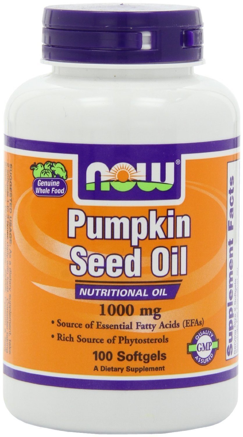 NOW Foods Pumpkin Oil 1000 mg Softgels, 100 Count