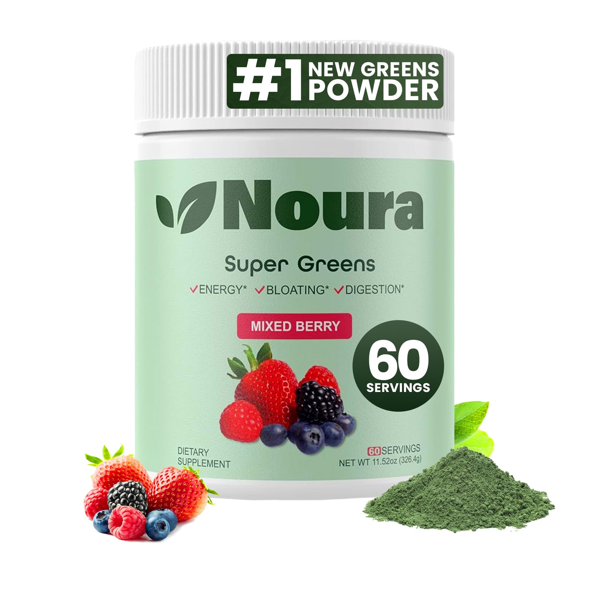 Noura Nutrition Super Greens Powder, 11.52 oz