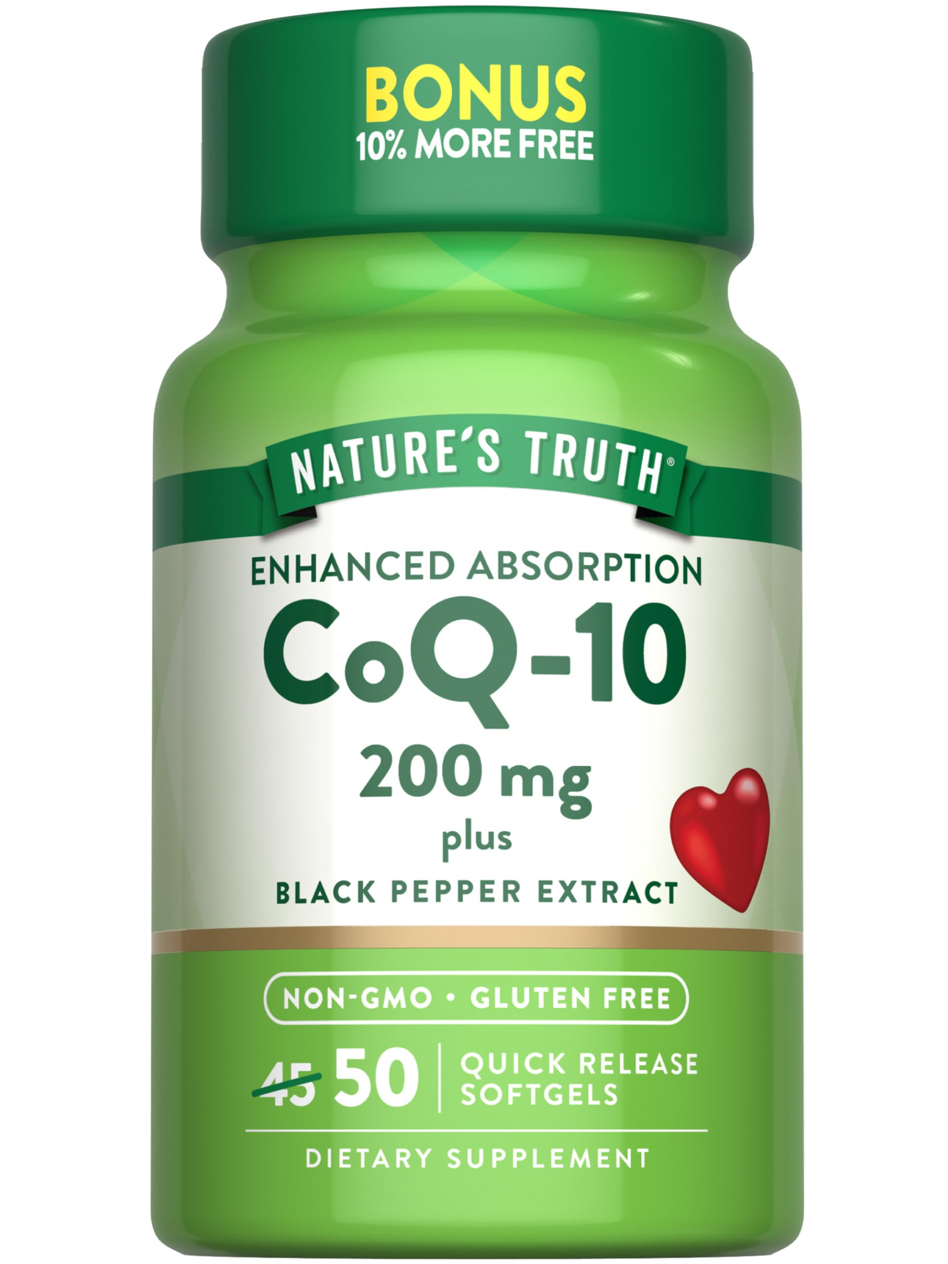 Nature's Truth CoQ10 200mg Softgel 50 Count