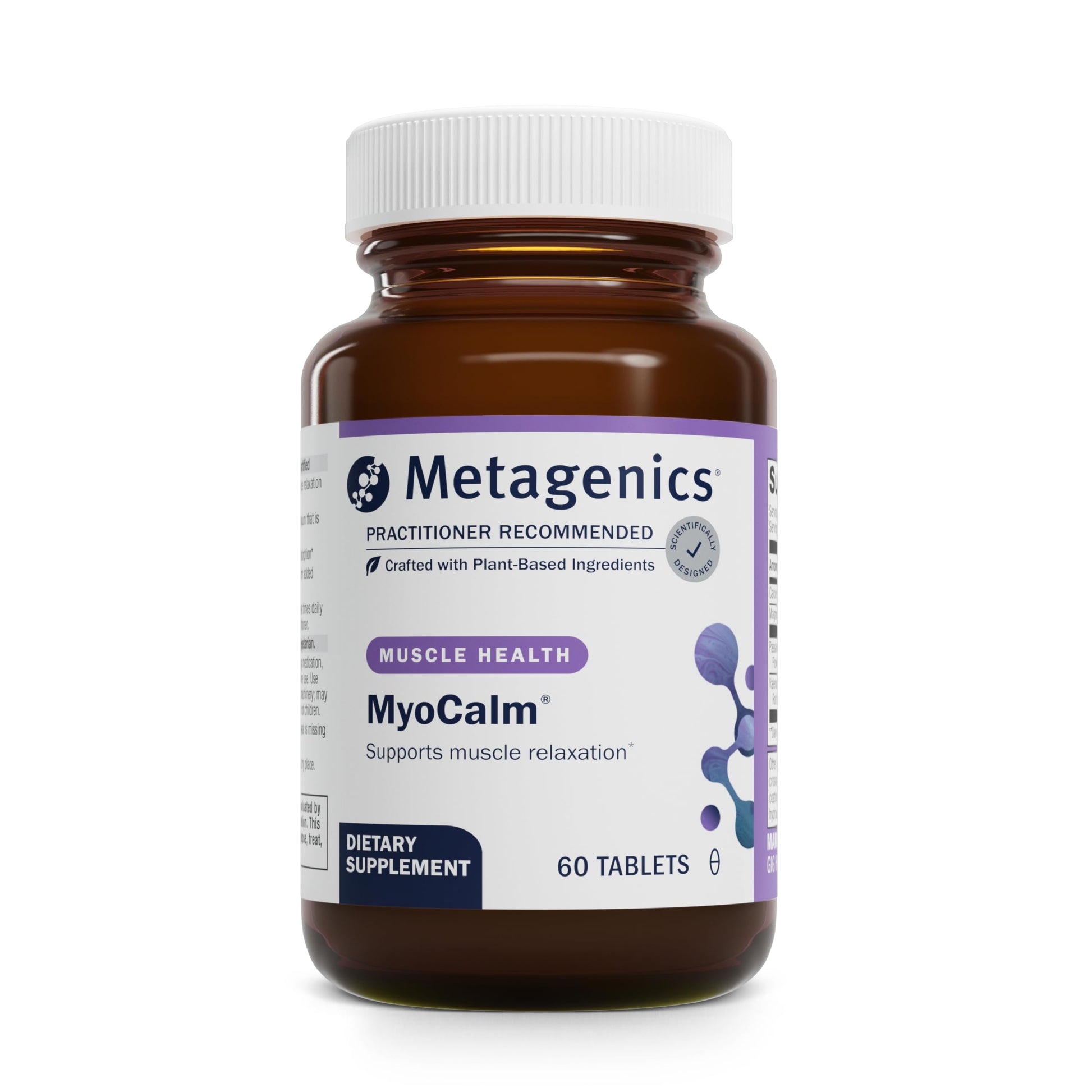 Metagenics MyoCalm Calcium & Magnesium Supplement for Muscle Relaxation with Passionflower & Valerian Root, Non-GMO, Gluten-Free & Vegetarian, 60 Tablets