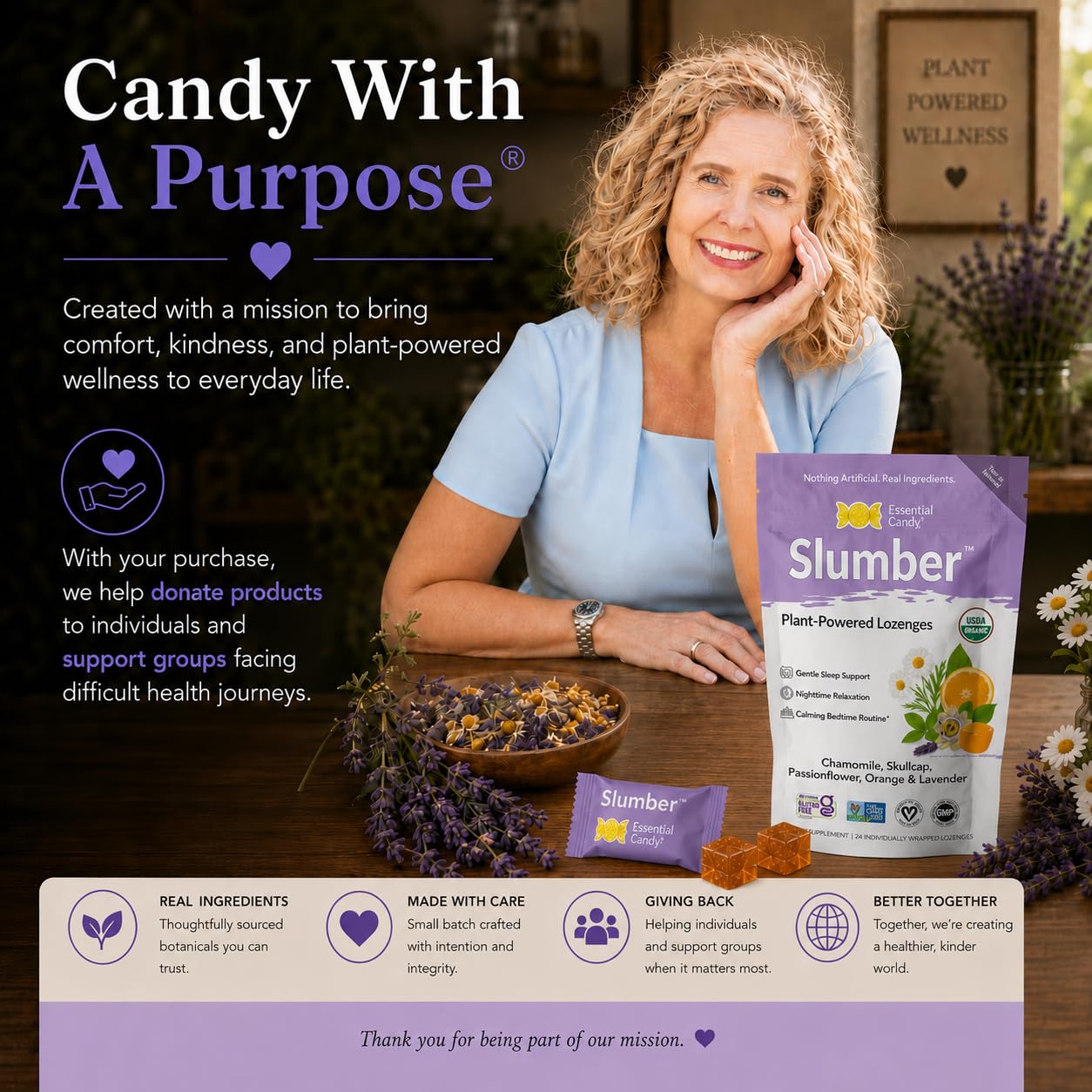 Essential Candy Slumber Blend Organic Lozenges 24 Count