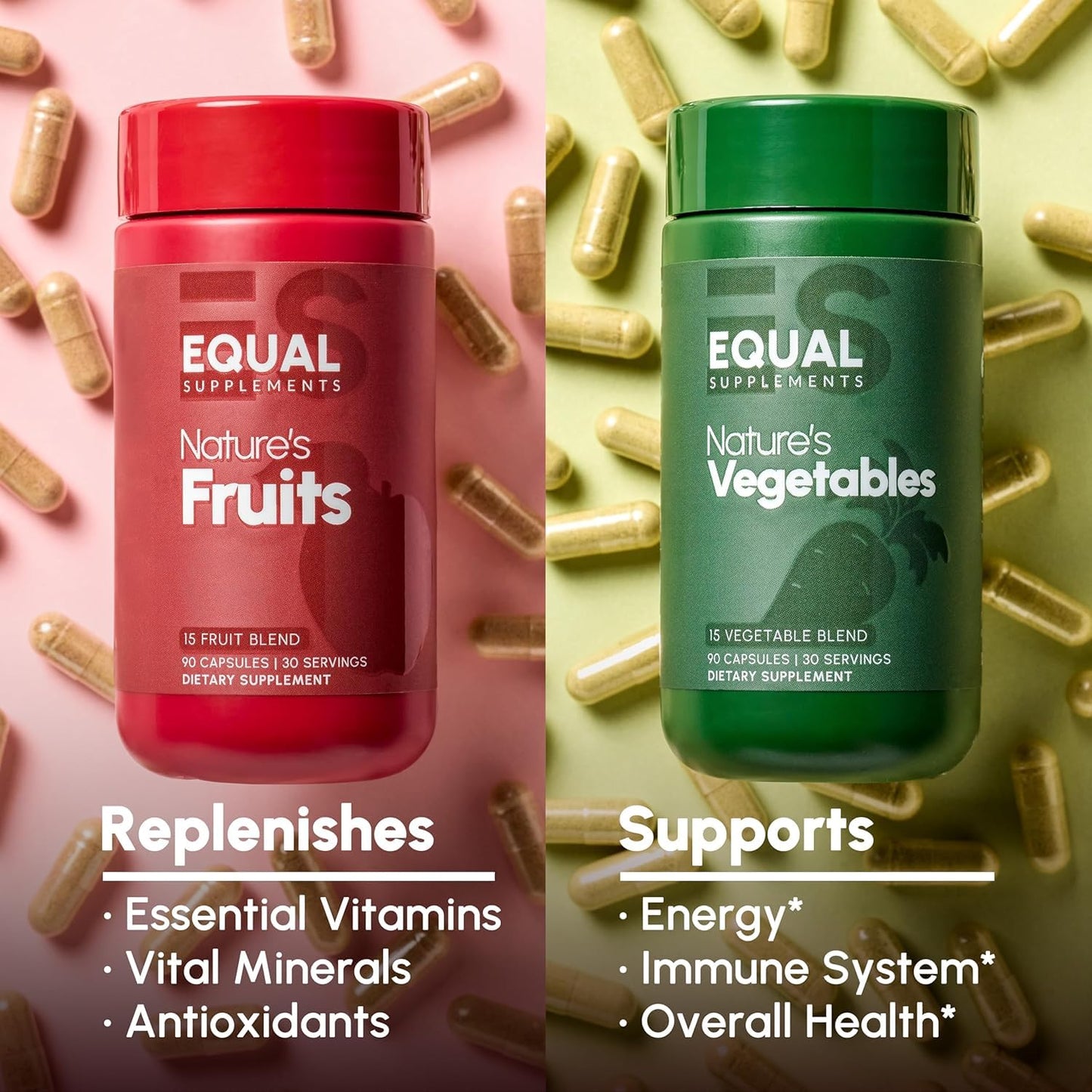 Equal Supplements Fruits and Vegetables Capsules, 360 Capsules