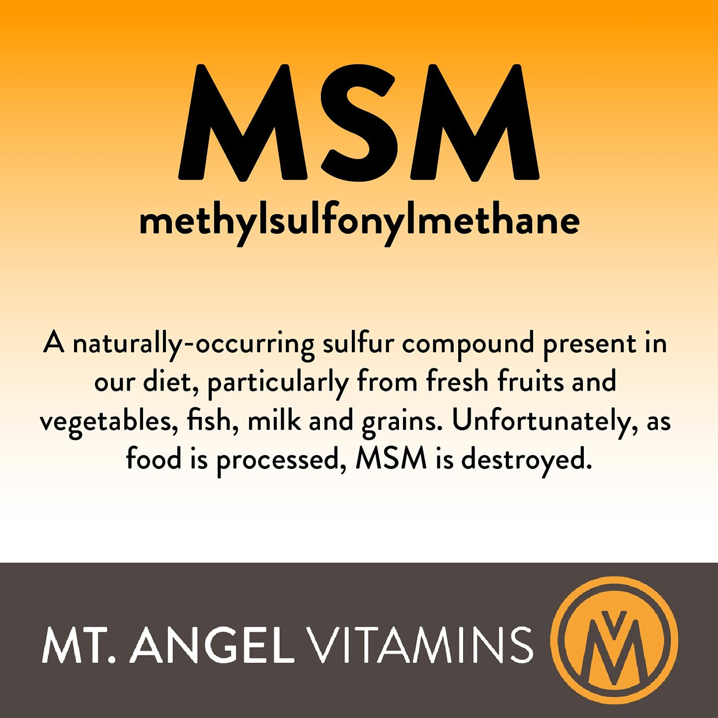 Mt. Angel Vitamins MSM 2000 Capsule, 60 Count