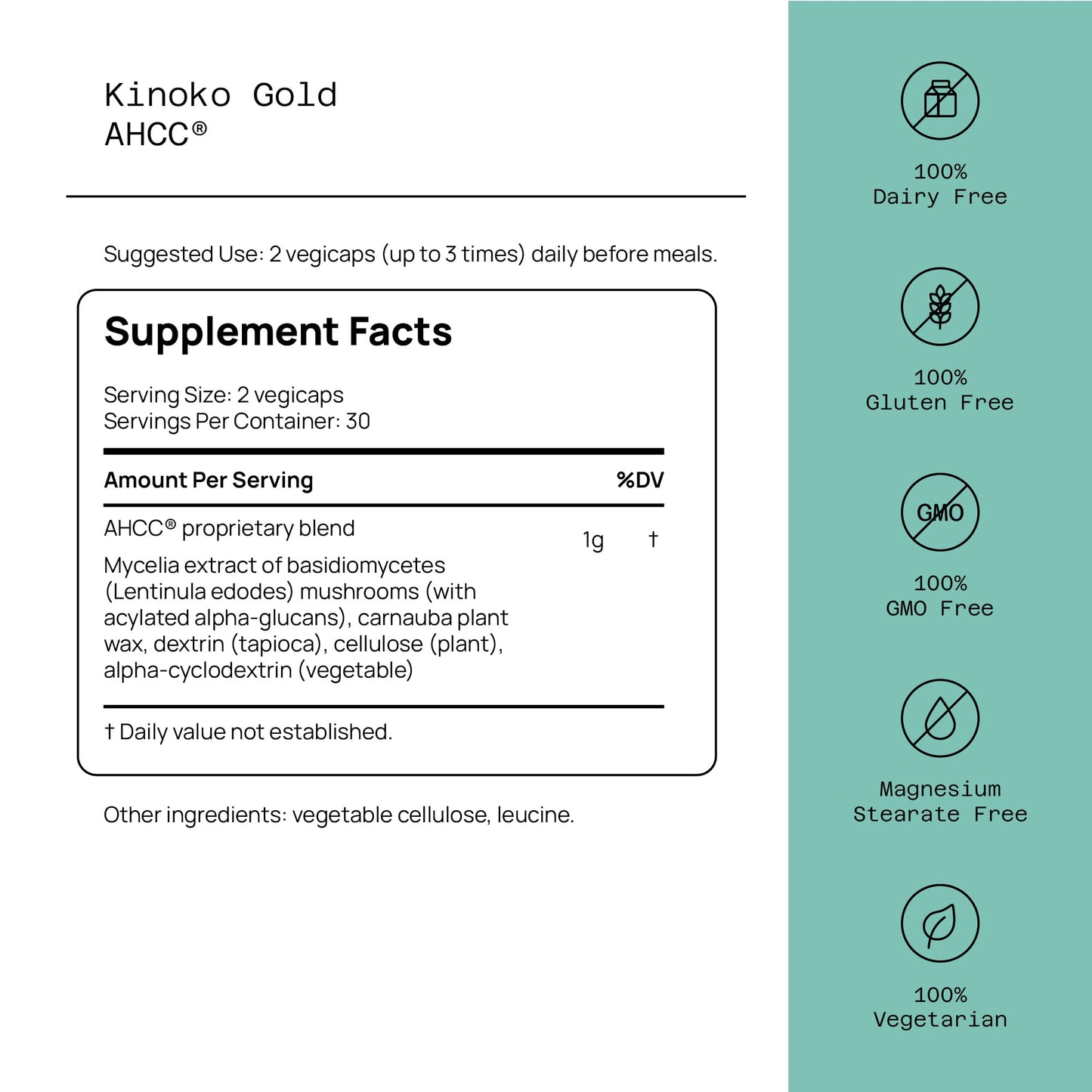 Quality of Life Kinoko Gold AHCC and Oligonol Lychee Extract Powder Immune Support Healthy Aging Bundle