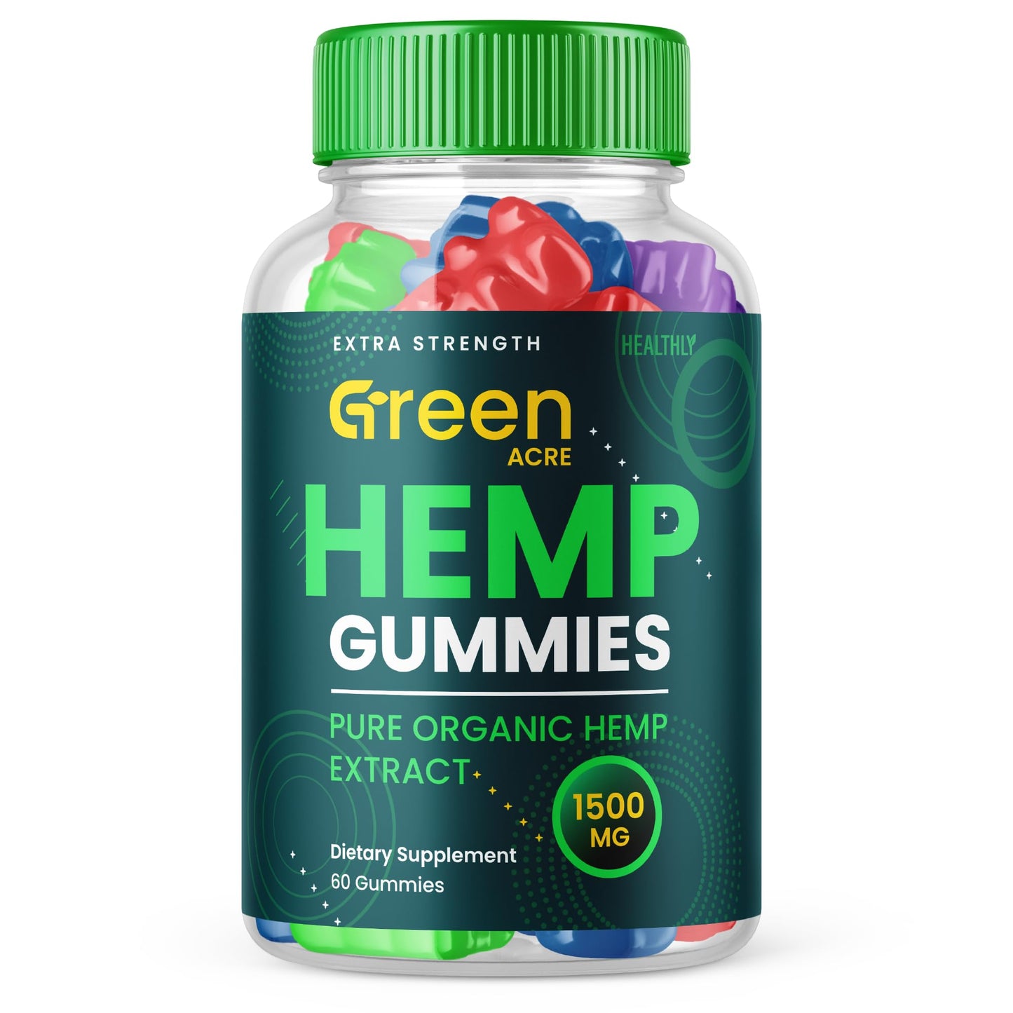 Purvia Green Acre Hemp Gummies, 60 Count