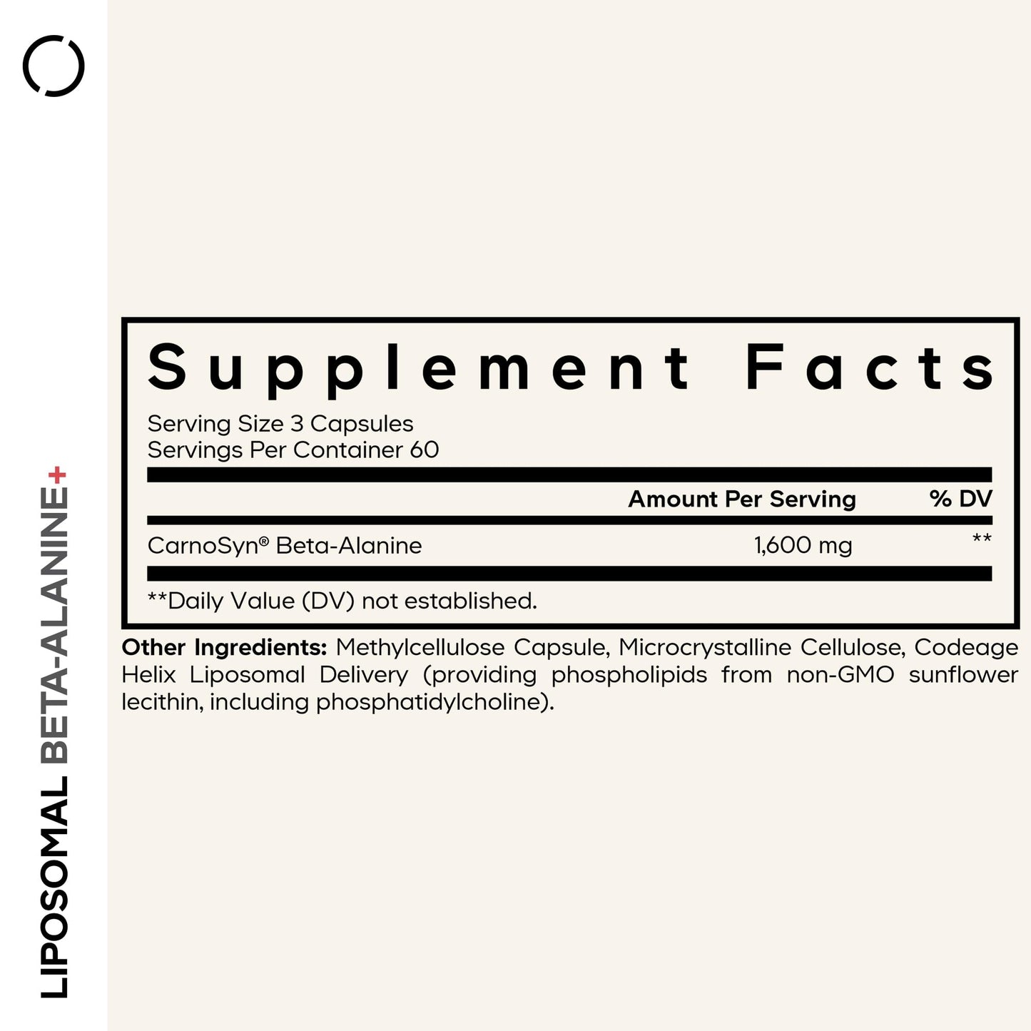 Codeage Liposomal Beta-Alanine Supplement with CarnoSyn, Capsules, 180 Count