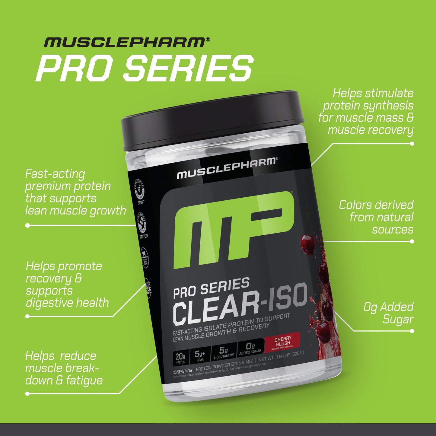 Muscle Pharm Pro Series Clear-ISO Clear Whey Protein Isolate Bundle, Powder, 40 Servings