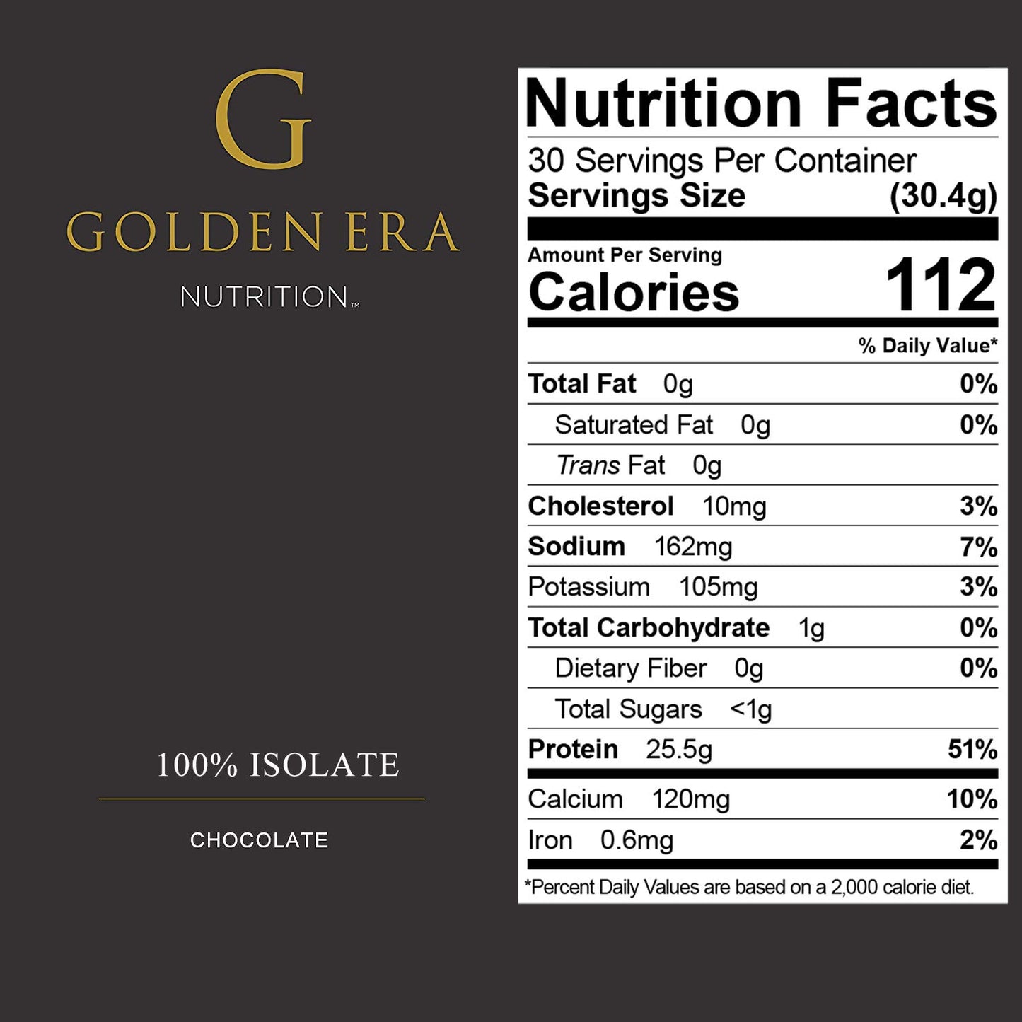 Golden Era Nutrition Whey Isolate Plus Protein Powder, Chocolate, 2.01 lb
