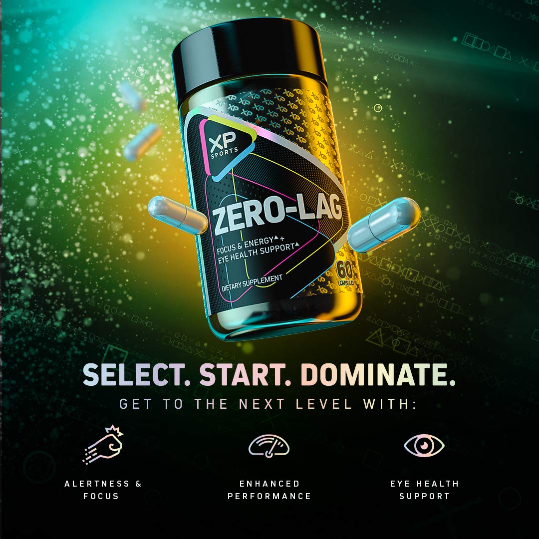 XP Sports Energy Supplements for Gamers - Zero-Lag Energy Pills, Outlast, 60 Capsules