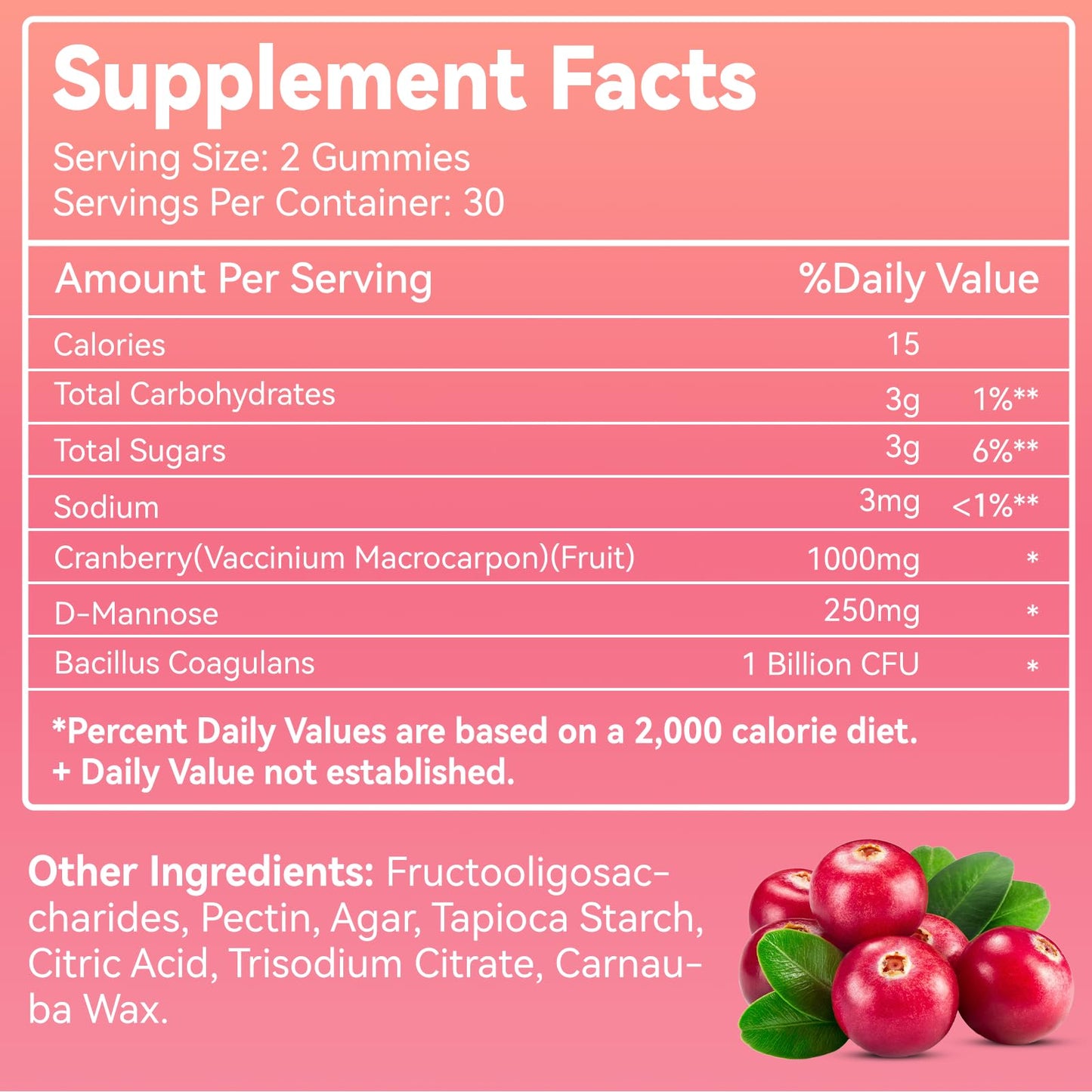 Babivek Cranberry Gummy 1000mg, 60 Count