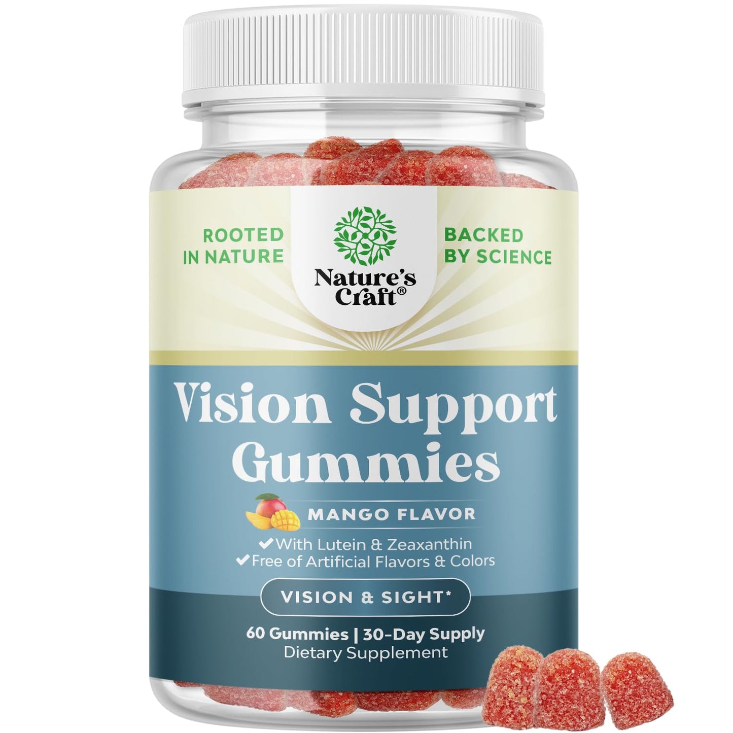 Natures Craft Vision Support Lutein & Zeaxanthin Gummies, 60 Count