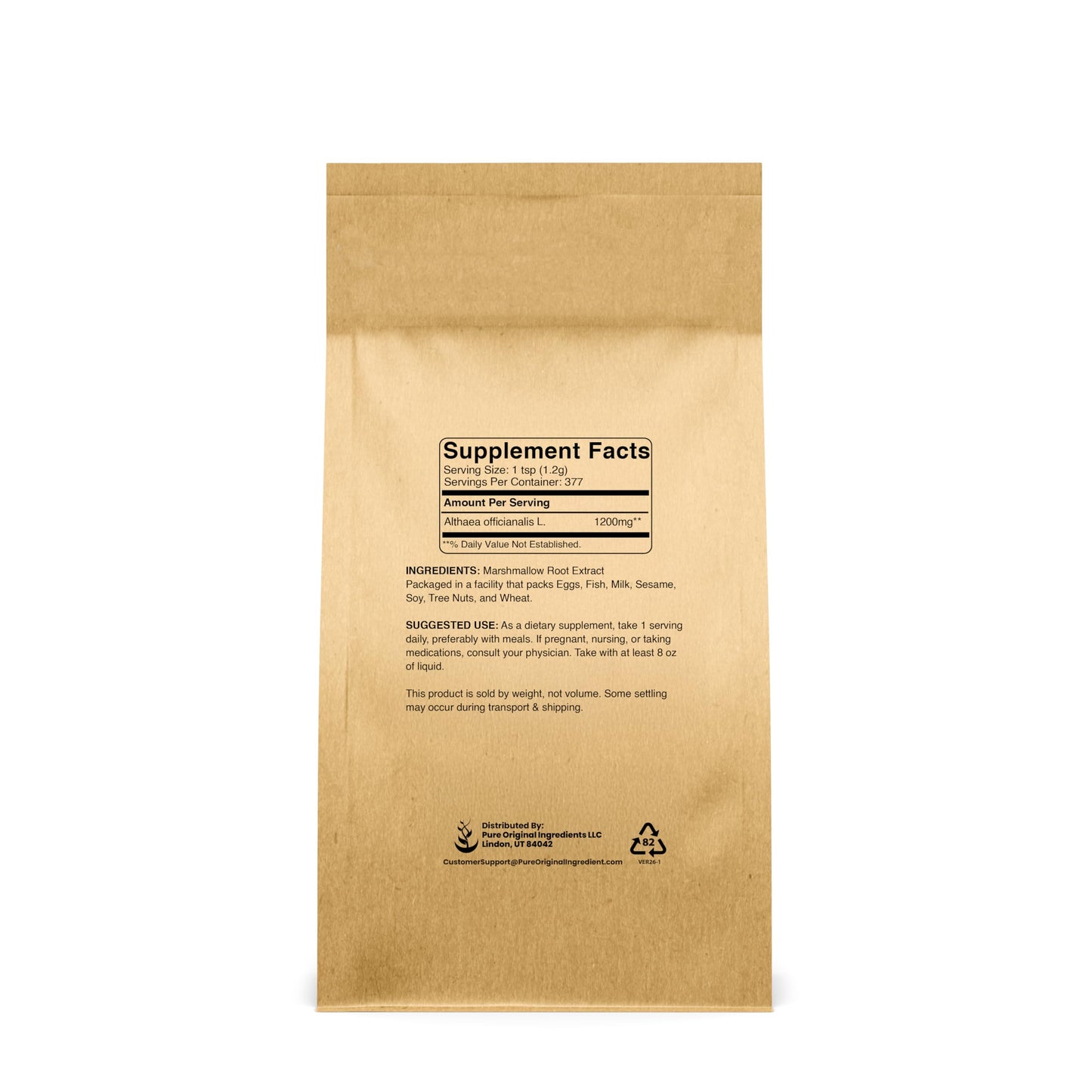 PURE ORIGINAL INGREDIENTS Marshmallow Root Extract Powder 16 oz
