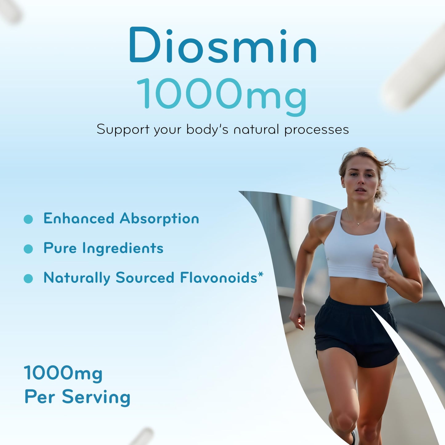 Clear Formulas Diosmin 1000mg Circulation and Vein Support Supplement Capsule 180 Count