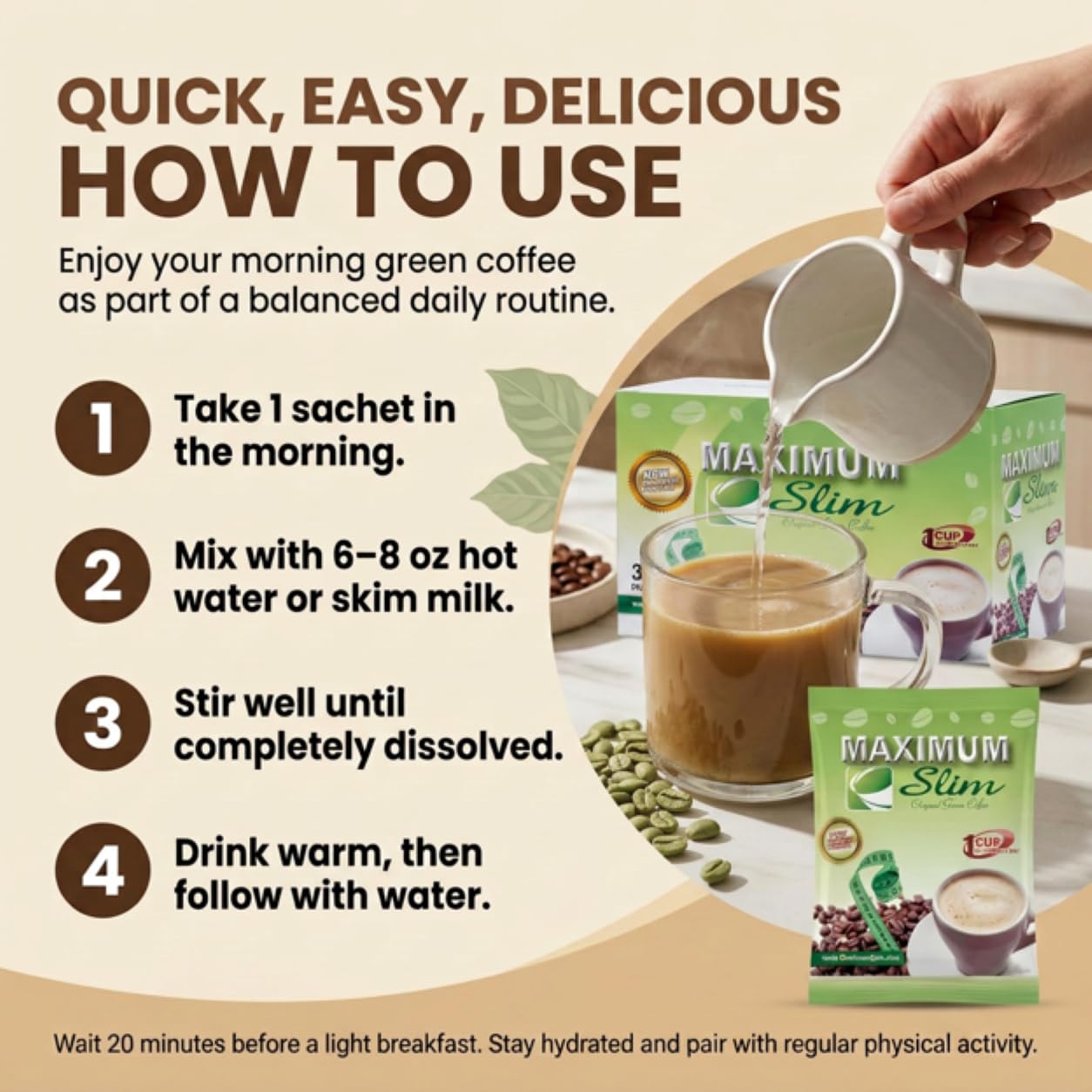 Maximum Slim Original Green Coffee Powder, 1 Count