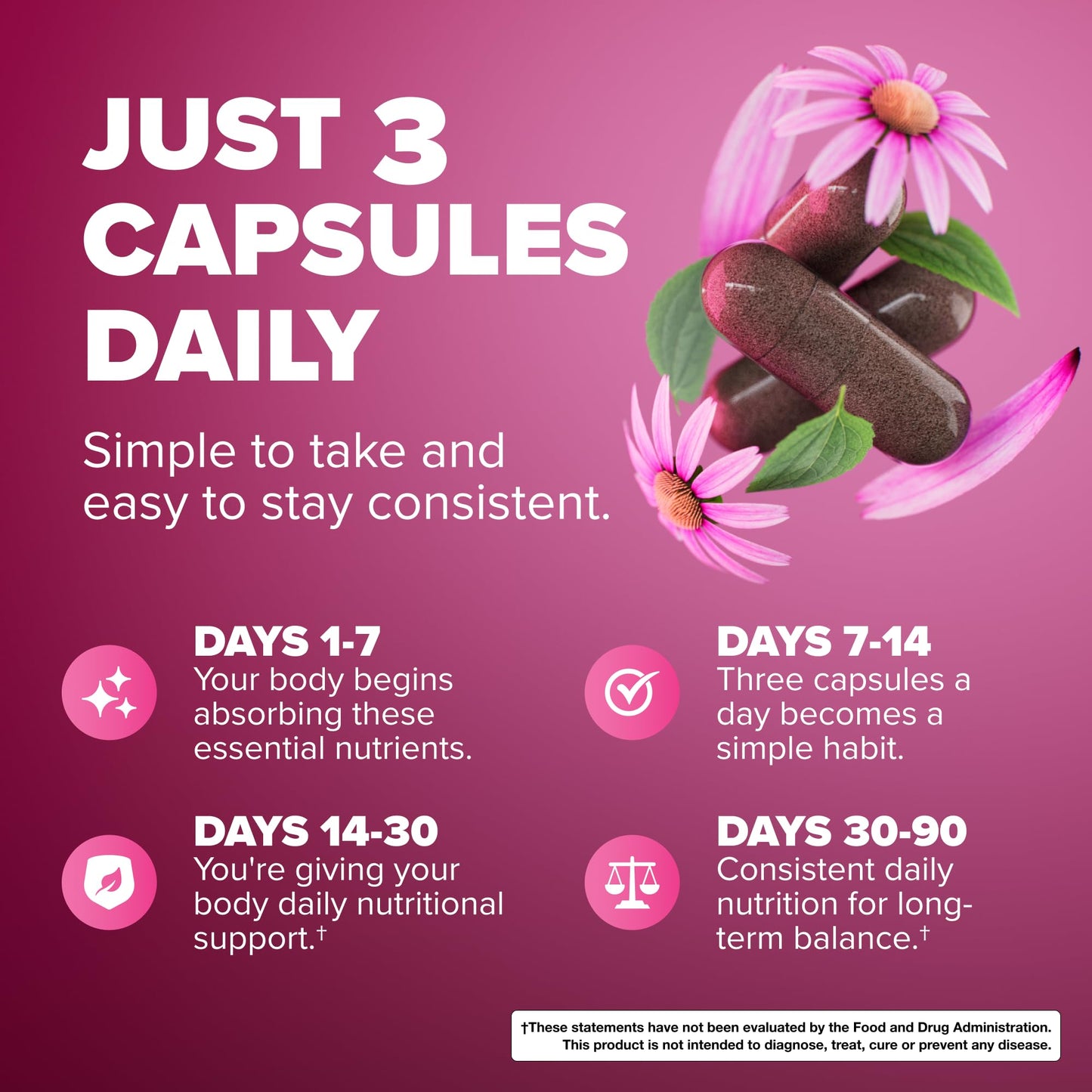 Rosabella Elderberry, Zinc & Vitamin D3 Capsules 90 Count