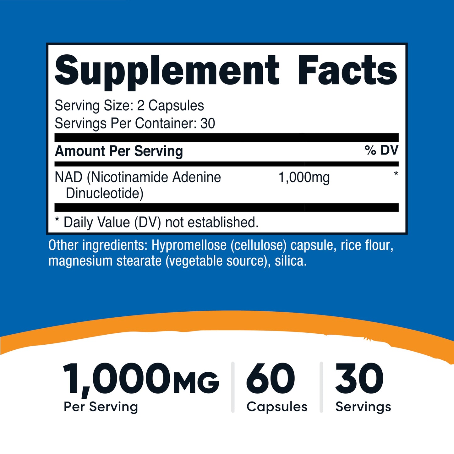 Nutricost NAD+ Supplement (1,000mg) 60 Capsules