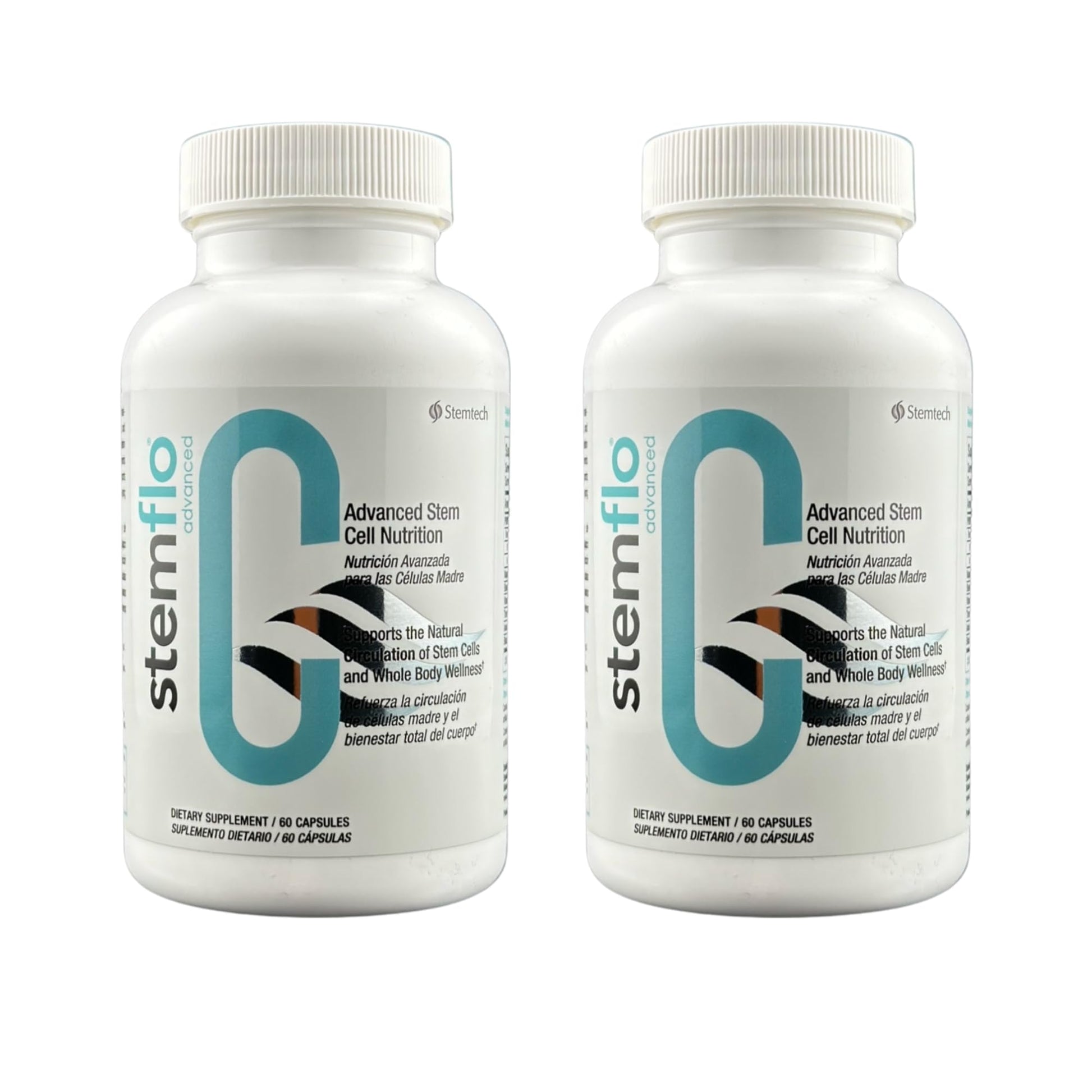 StemTech StemFlo Advanced Formula Trans-Resveratrol, Curcumin, and Super Antioxidants for Health, Longevity, and Vitality, 120 Capsules