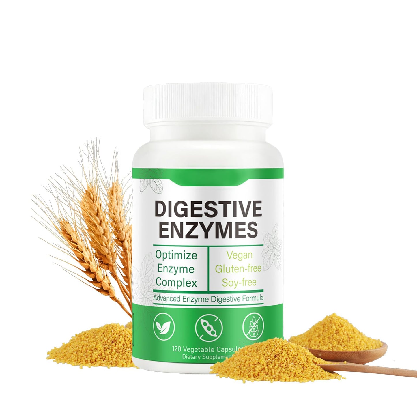 ZYGCDZ Complete Digestive Enzymes Supplement for Gut Health & Bloating Relief Enhanced with Lipase Amylase Bromelain for Protein Carb & Fat Digestion Capsule 120