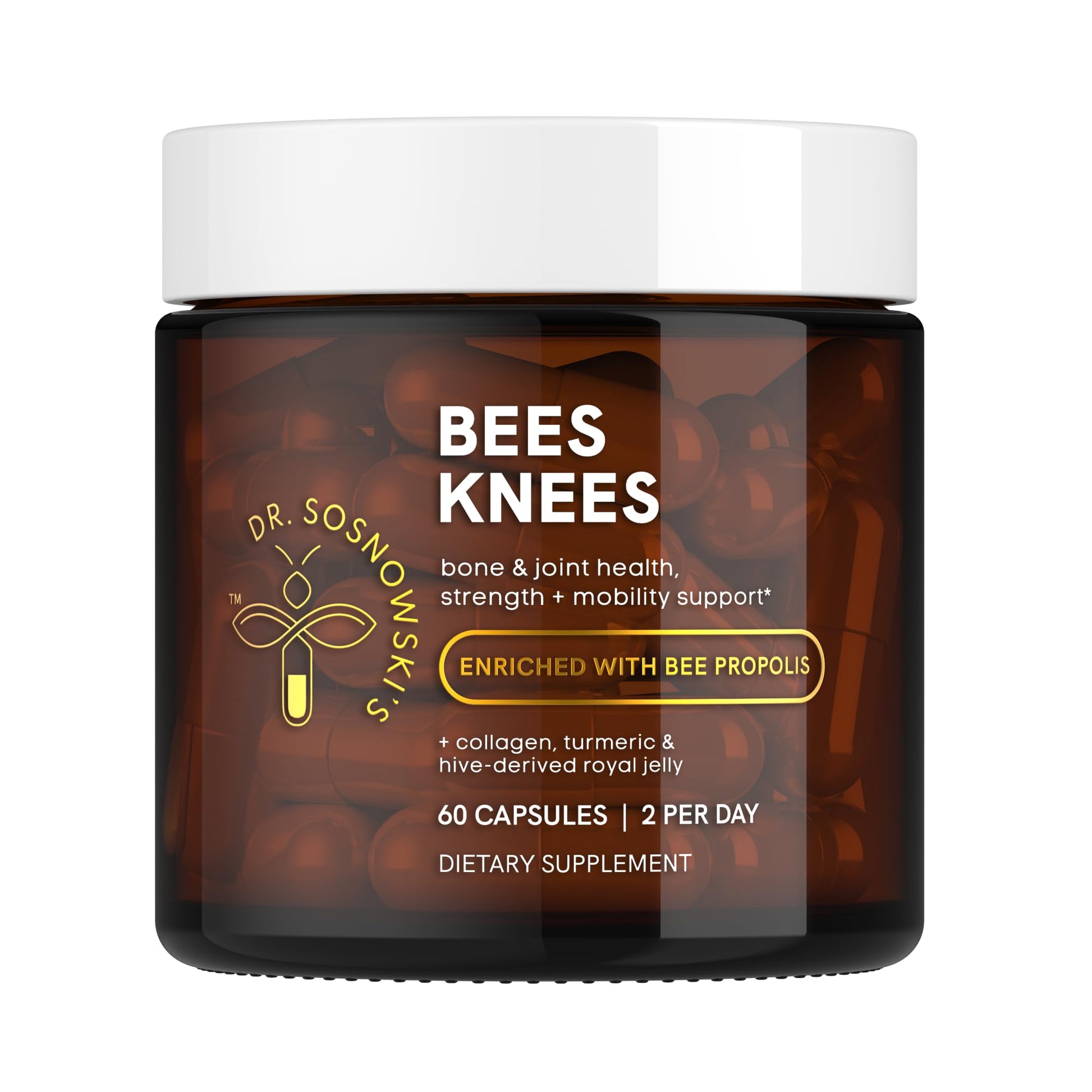 Dr Sosnowski's Bees Knees Bone Health Vegetable Capsules, 60 Count