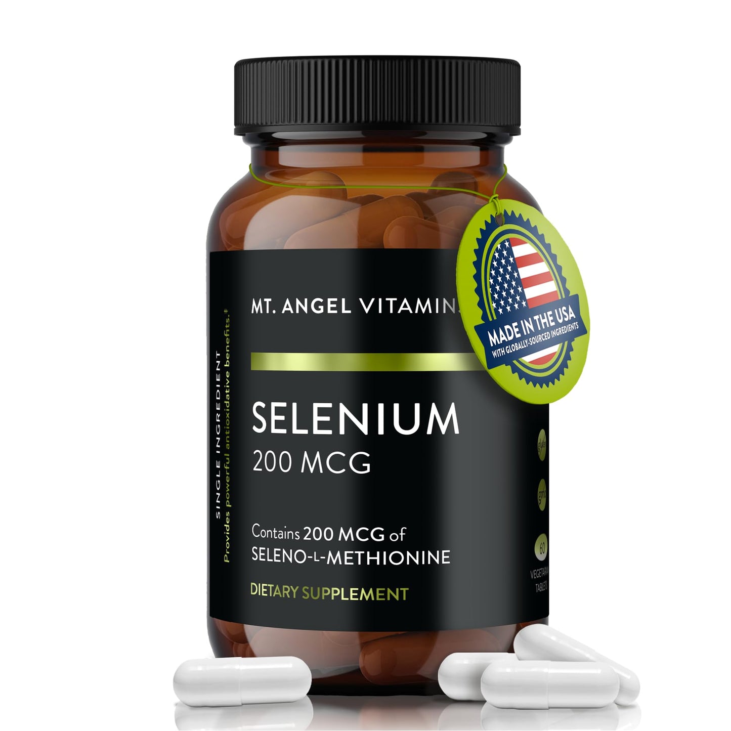 Mt. Angel Vitamins Selenium 200mcg Capsules, 60 Veggie Caps