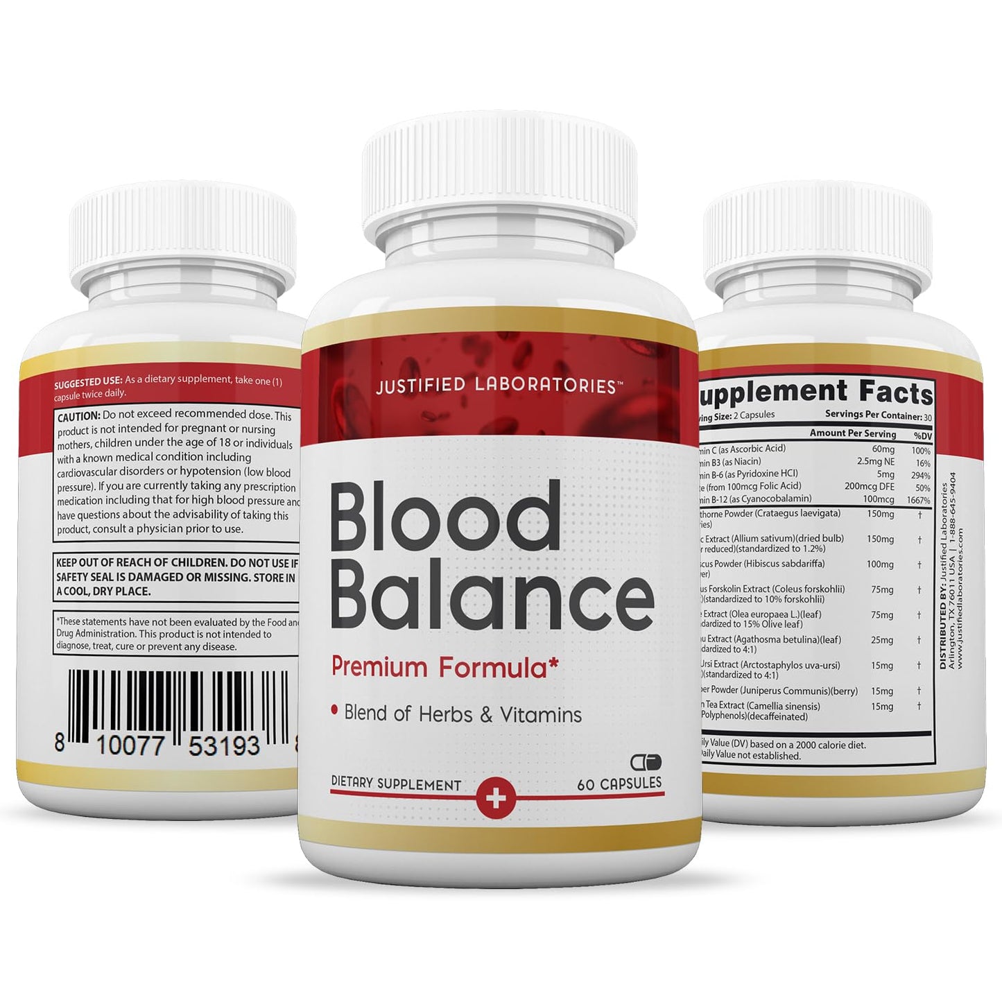 Justified Laboratories Blood Balance 180 Capsules