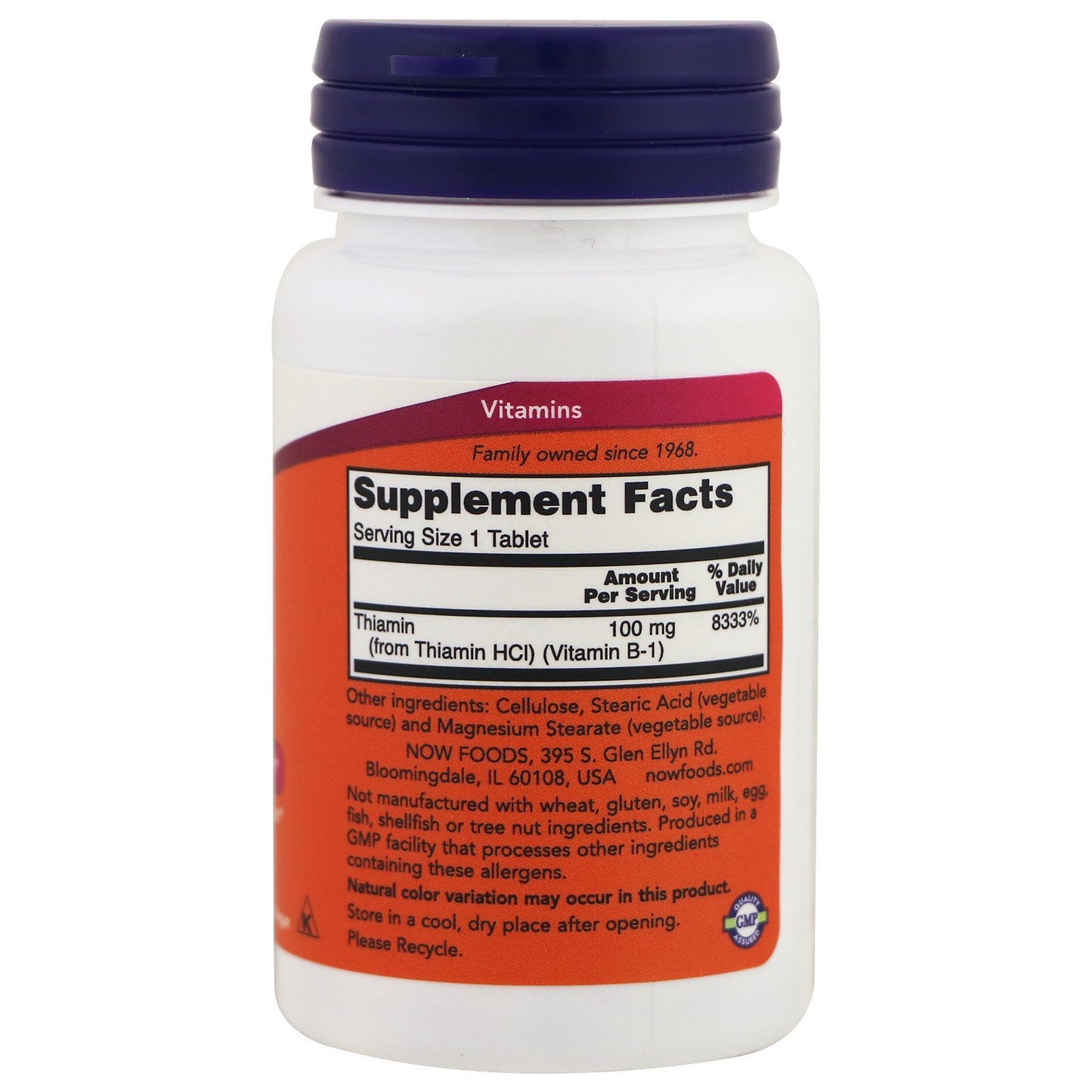 NOW Foods Vitamin B-1 (Thiamine) 100 mg, 400 Tablets