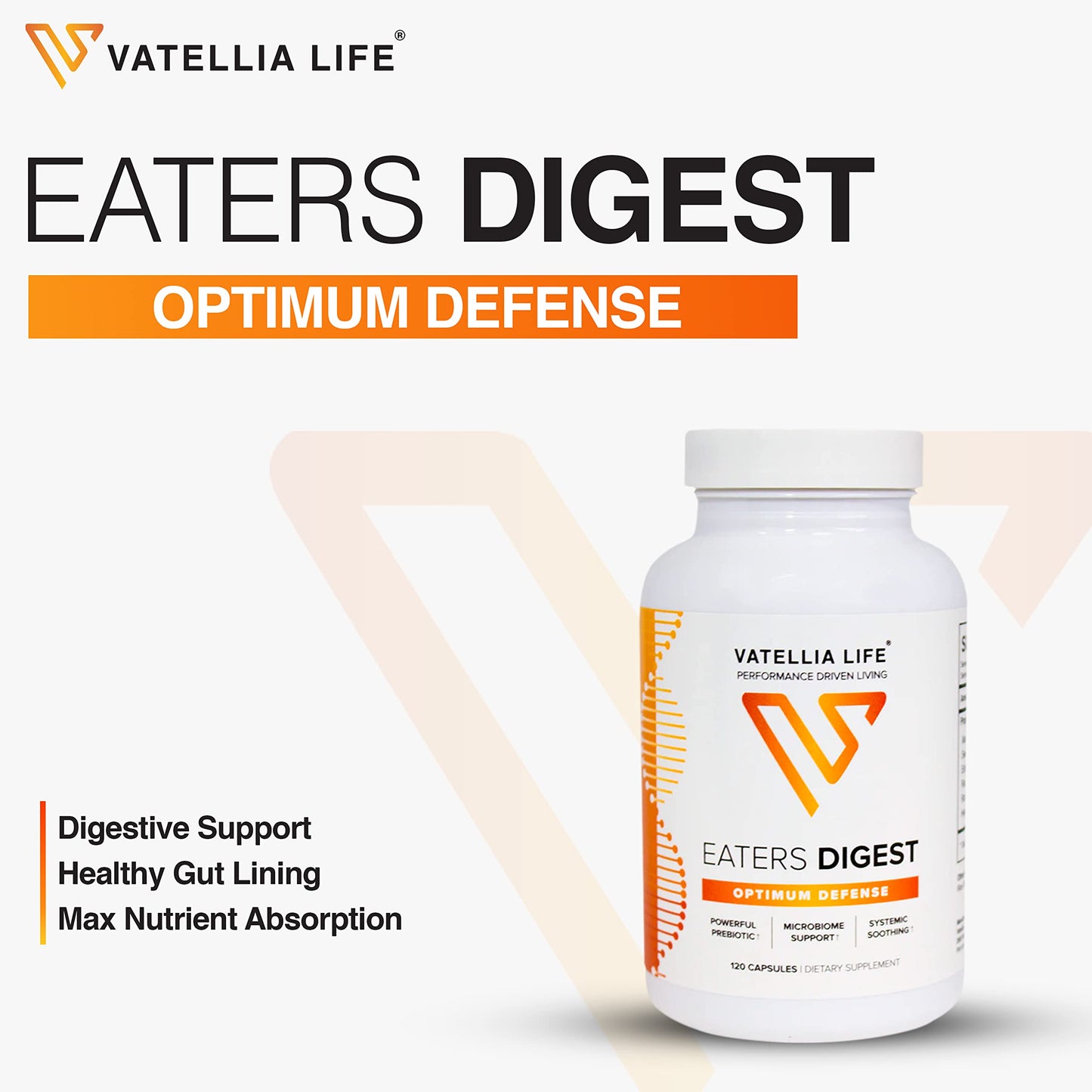 Vatellia Life Prebiotic Probiotic Digestive Support Capsule 120 Count